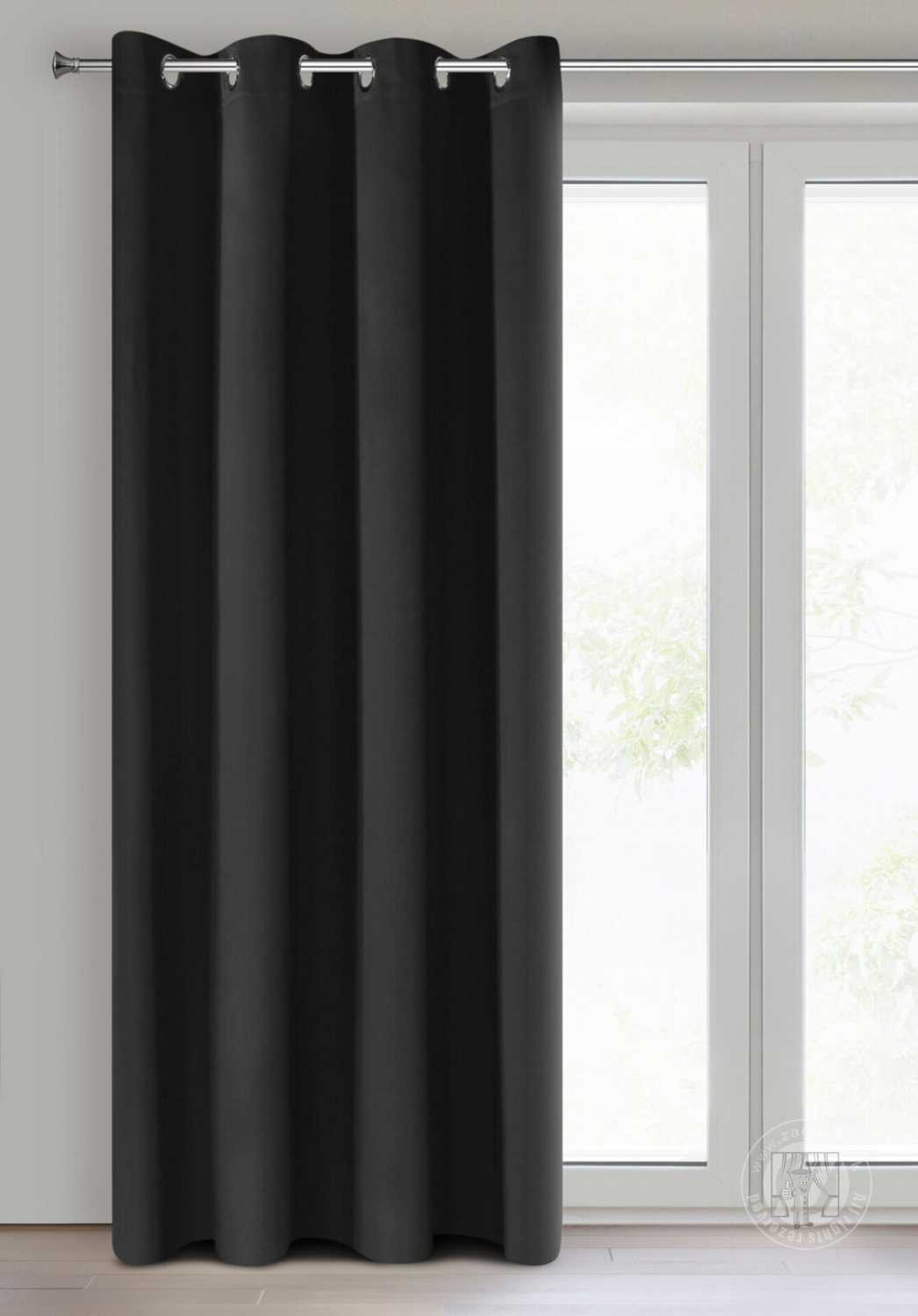 Záves NERISA na krúžkoch 140x250cm čierny