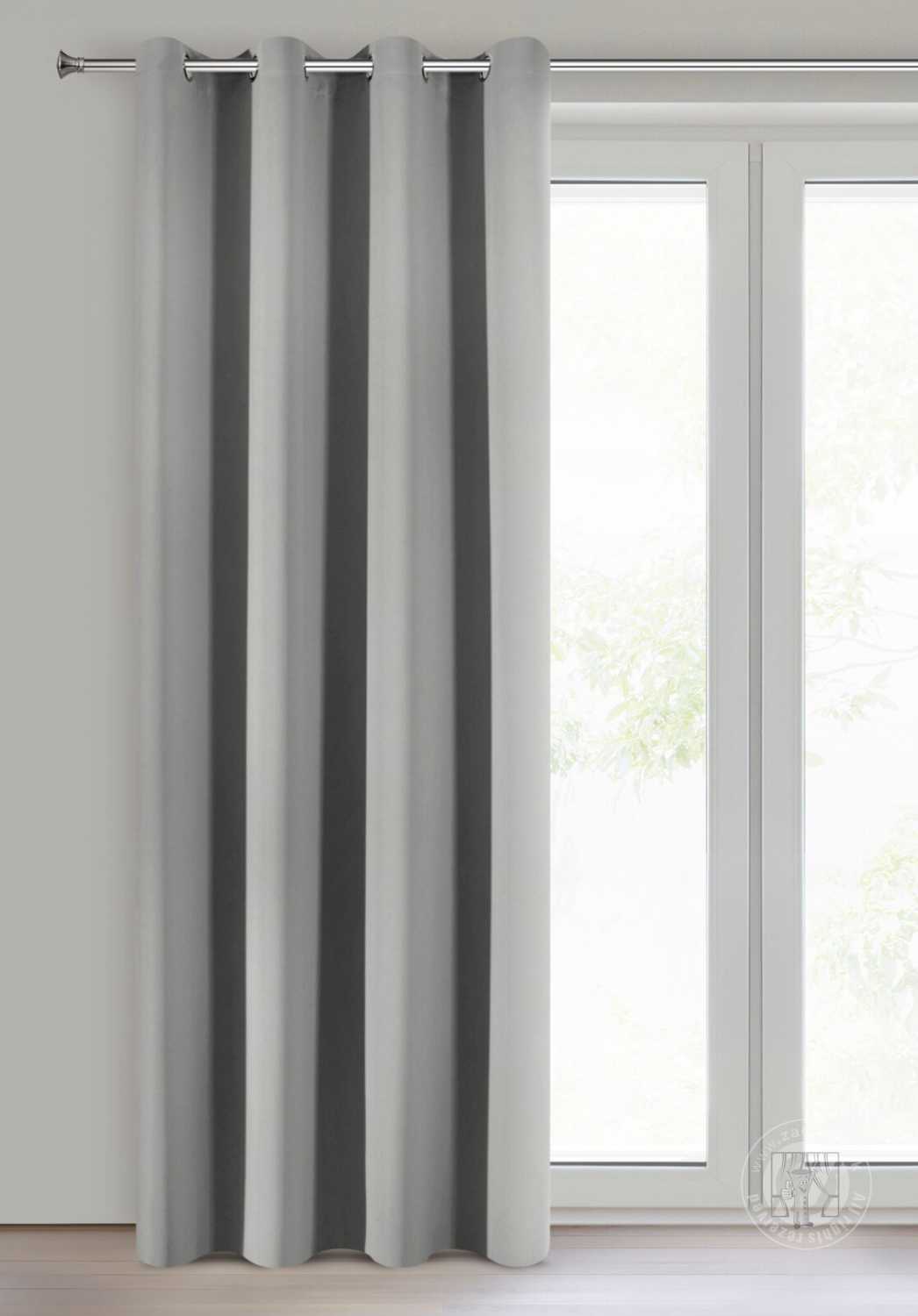 Záves NERISA na krúžkoch 140x250cm strieborný