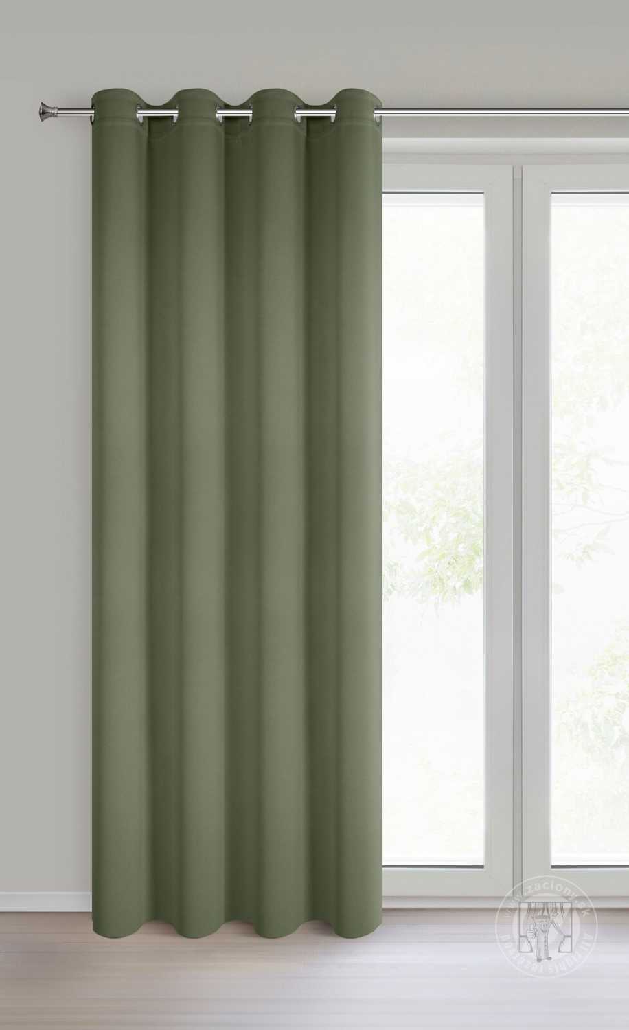 Záves NERISA na krúžkoch 140x250cm olivový