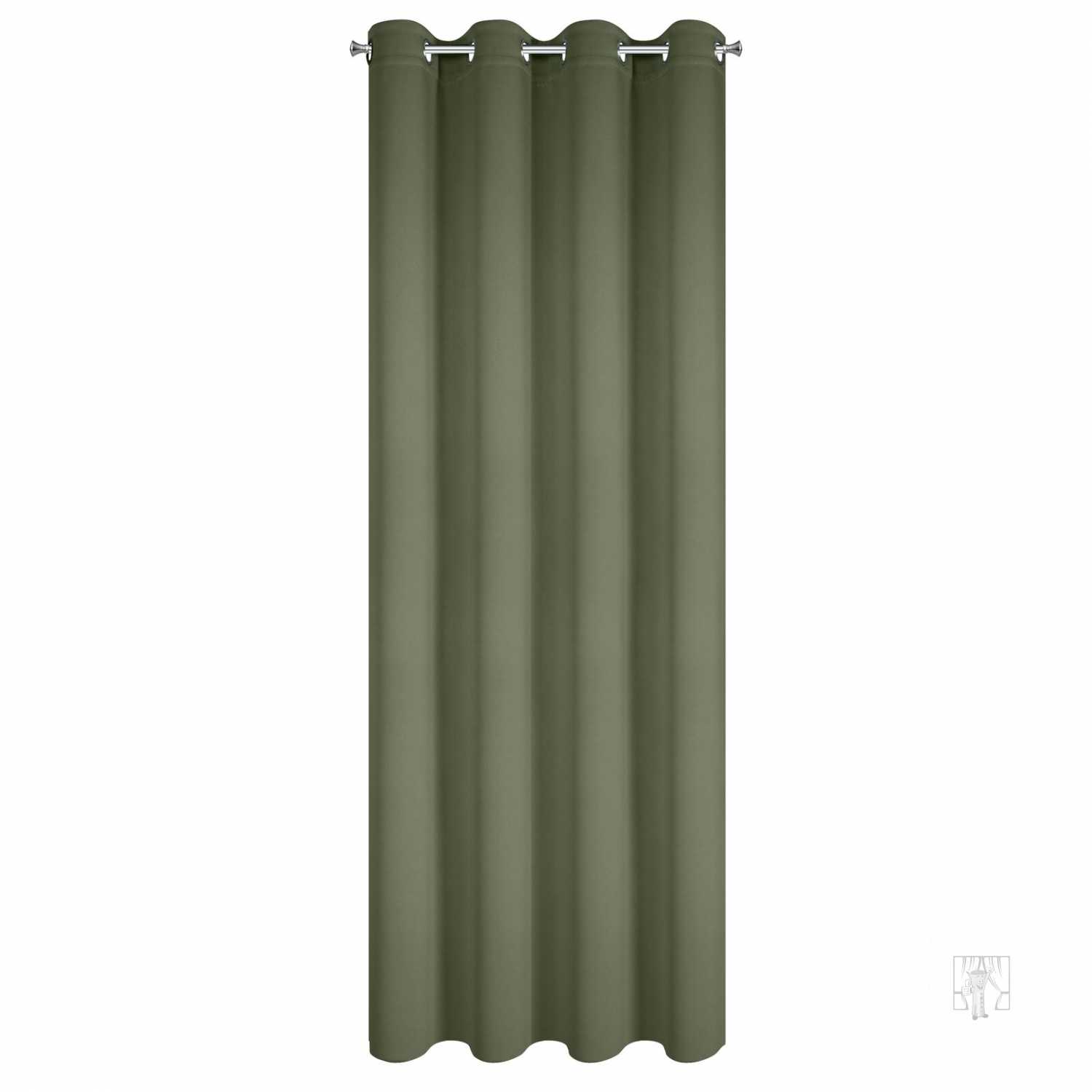 Záves NERISA na krúžkoch 140x250cm olivový
