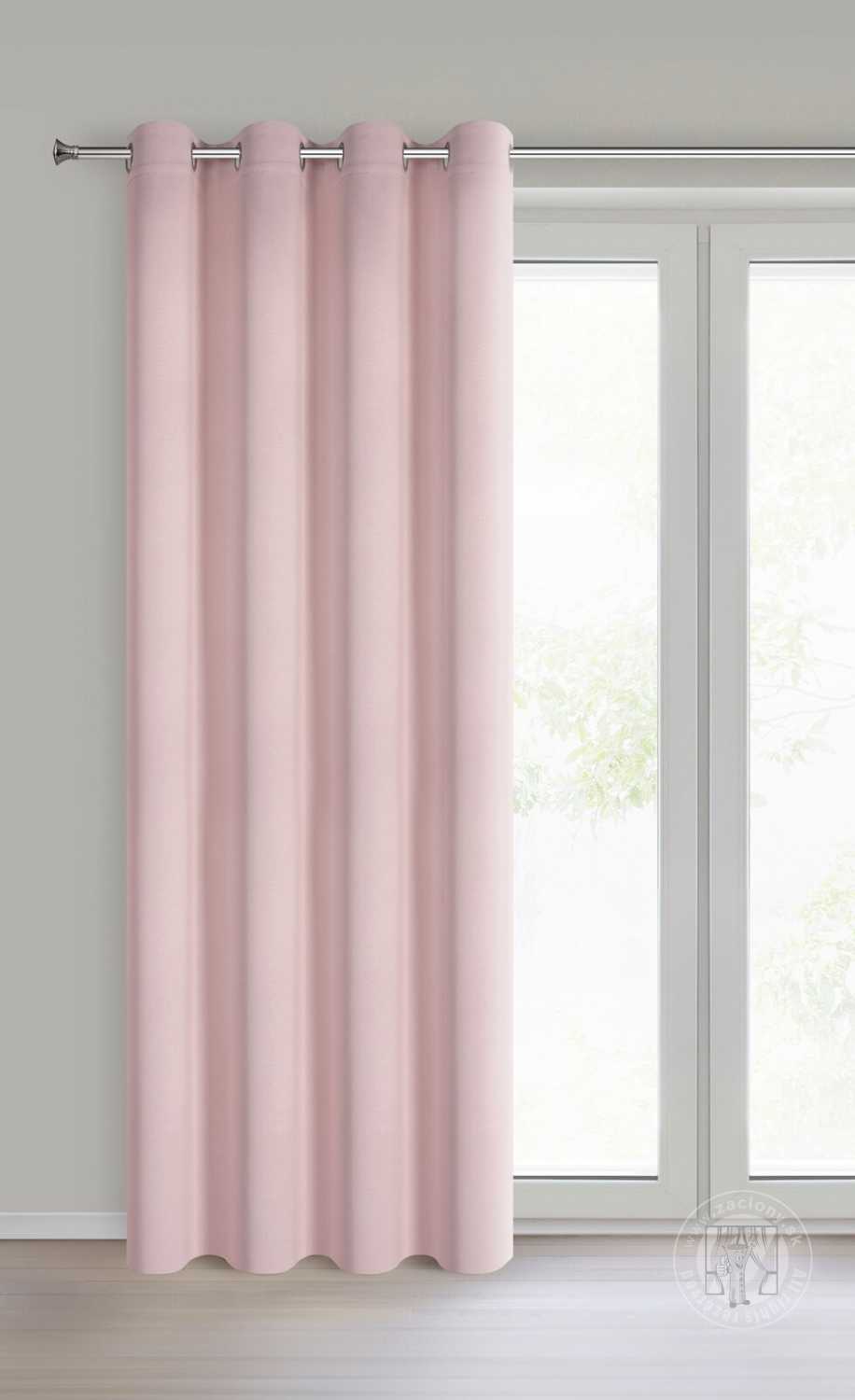 Záves NERISA na krúžkoch 140x250cm púdrovo ružový