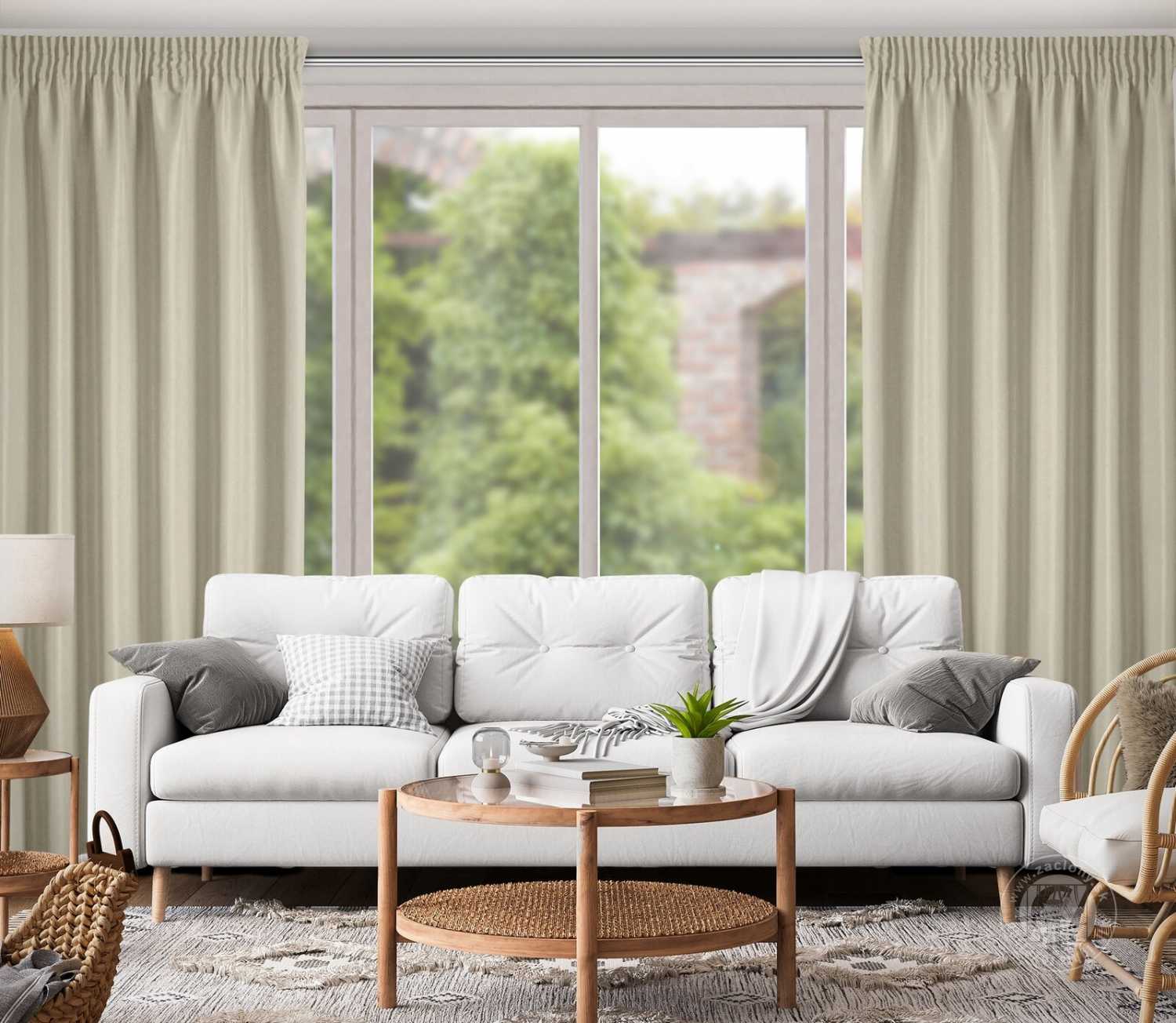 Záves RITA na páske cappuccino 140x270cm