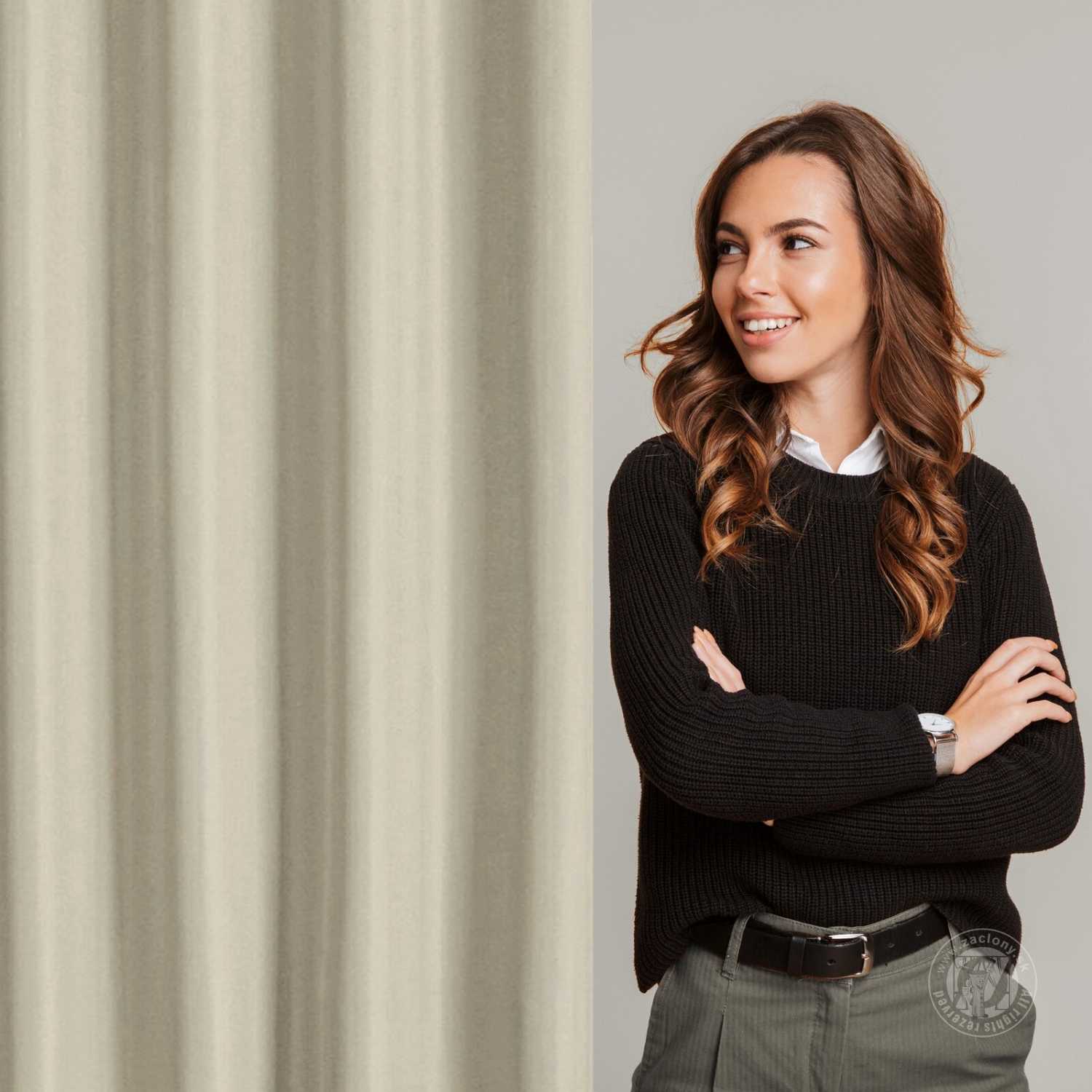 Záves RITA na páske cappuccino 140x270cm