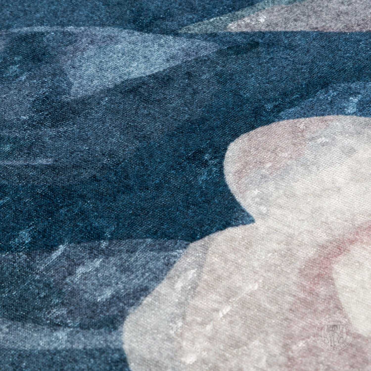 Kusový koberec LOTUS5 modrý/púdrový