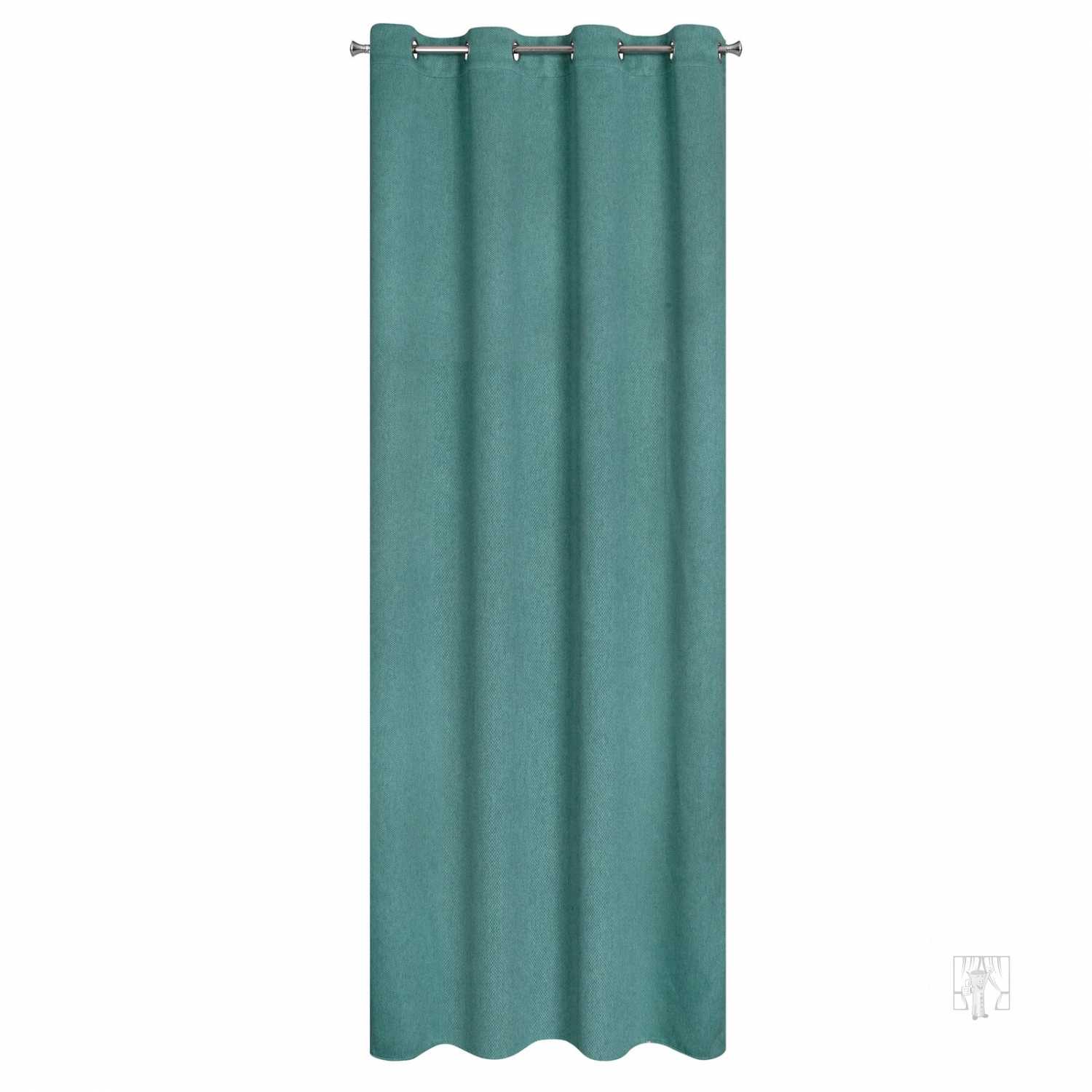 Záves AMARO na krúžkoch 135x250cm tmavotyrkysový