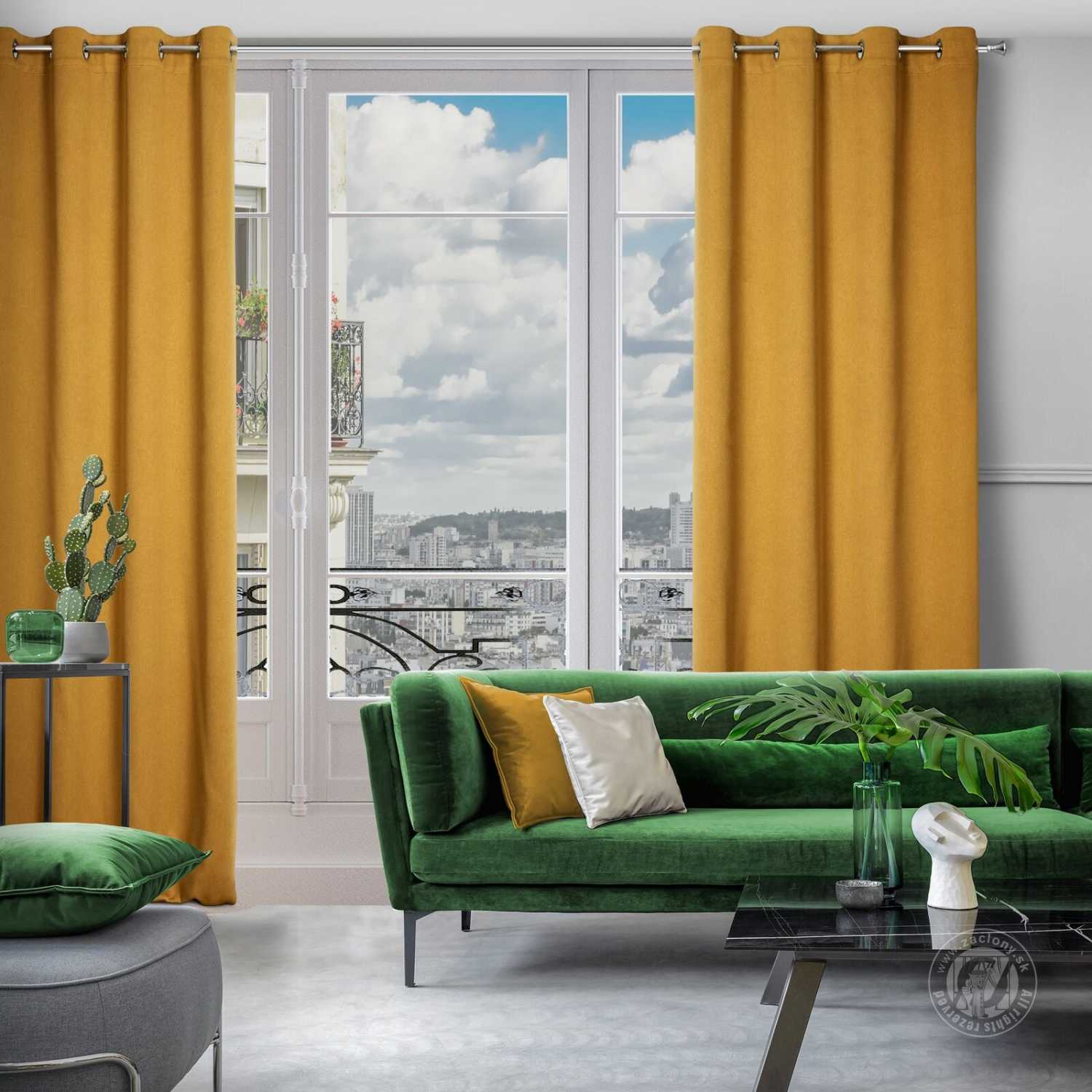 Záves AMARO na krúžkoch 135x250cm medový