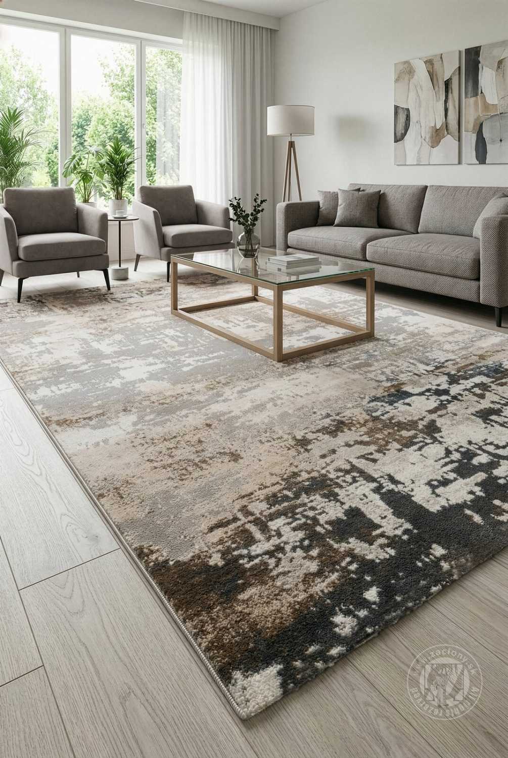 Kusový koberec ASIA2 svetlosivý/béžový