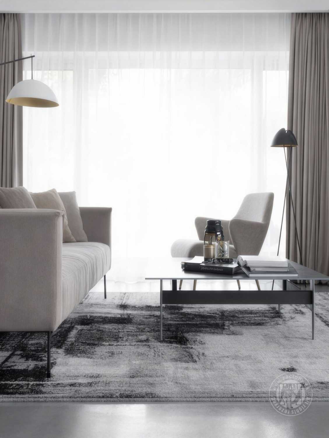 Kusový koberec ASIA3 sivý/čierny