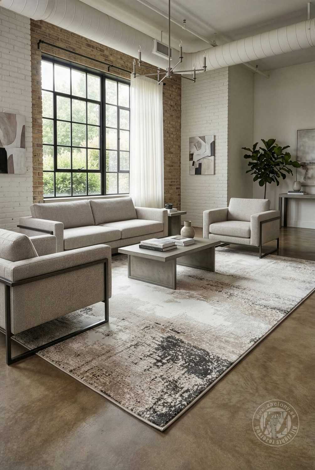 Kusový koberec ASIA4 svetlosivý/biely