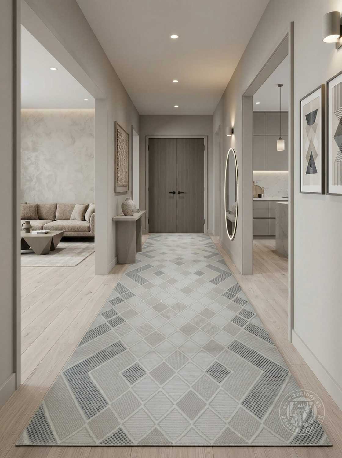 Kusový koberec CRYSTAL5 krémový/modrý