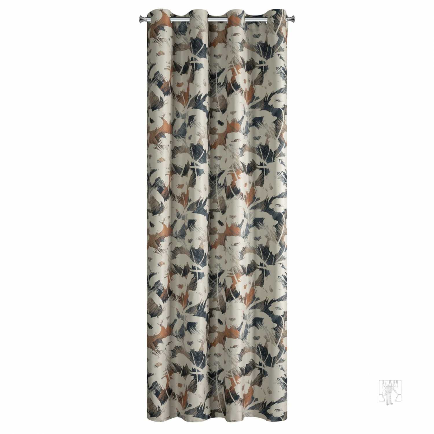 Záves AMBRA na krúžkoch 140x250cm béžový/granátový