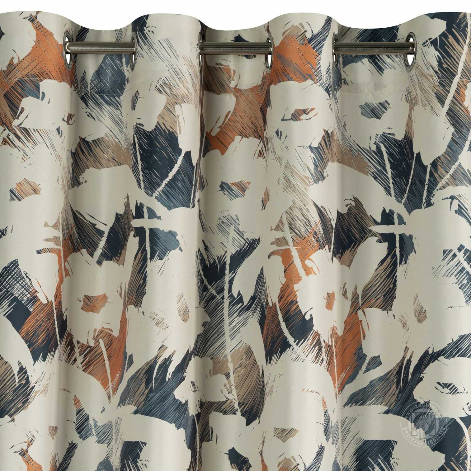 Záves AMBRA na krúžkoch 140x250cm béžový/granátový