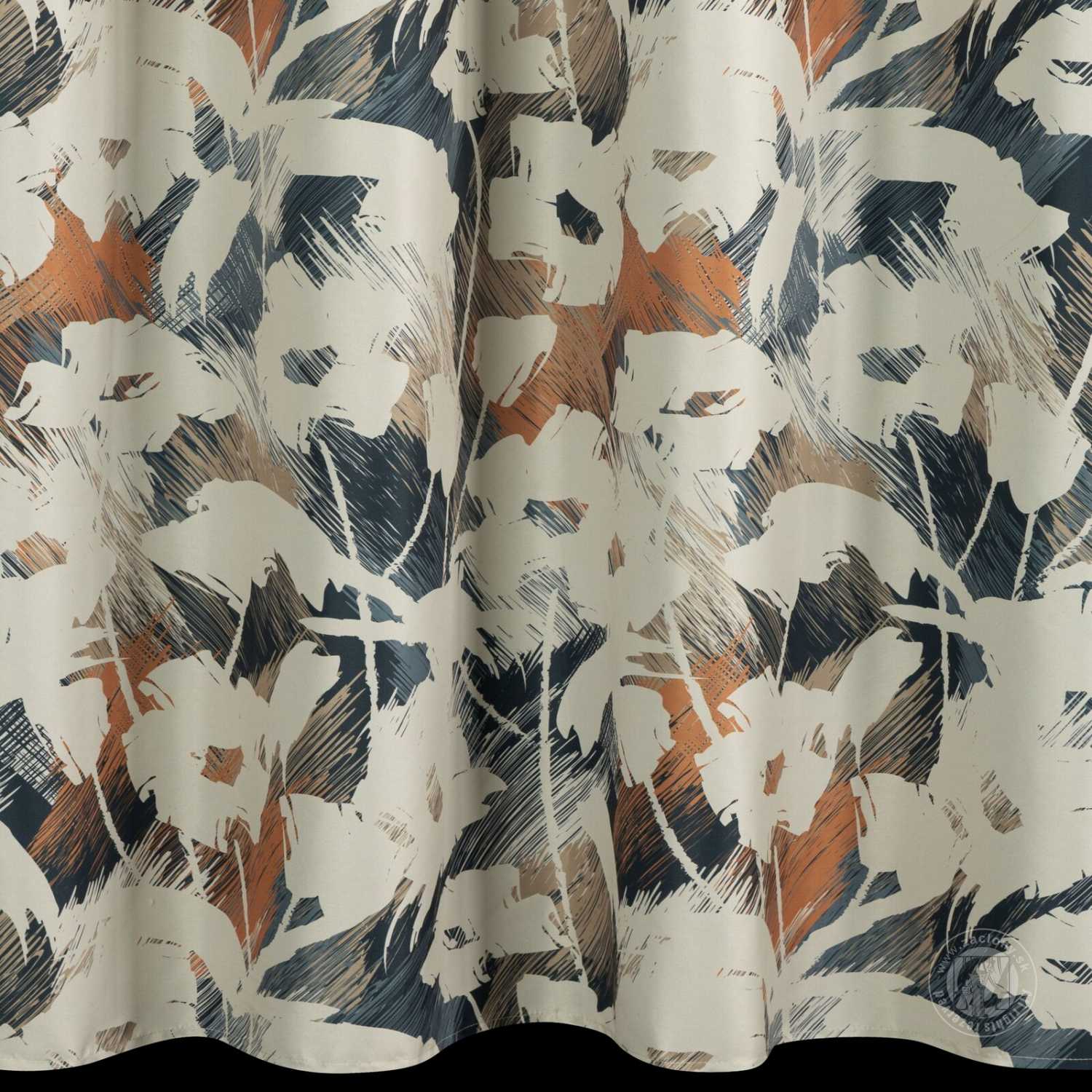 Záves AMBRA na krúžkoch 140x250cm béžový/granátový