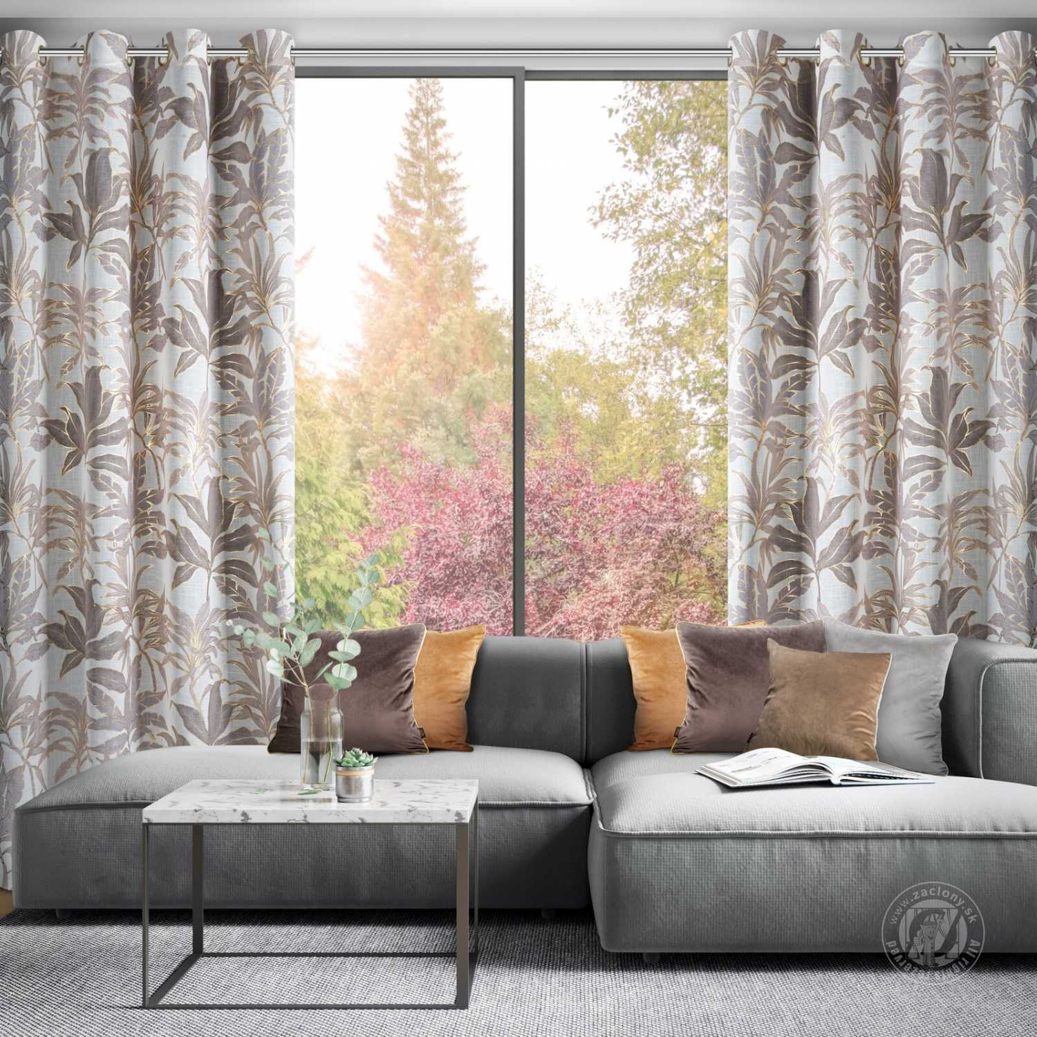 Záves ANELI na krúžkoch 135x250cm biely/béžový