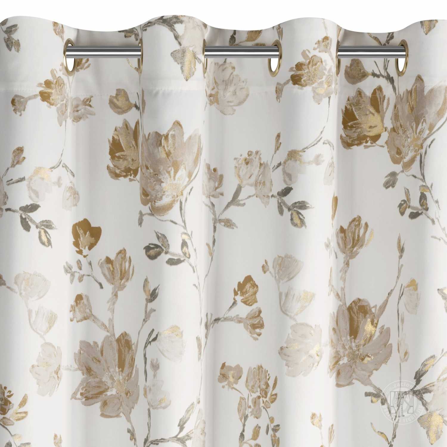 Záves NELIA na krúžkoch 140x250cm biely/béžový