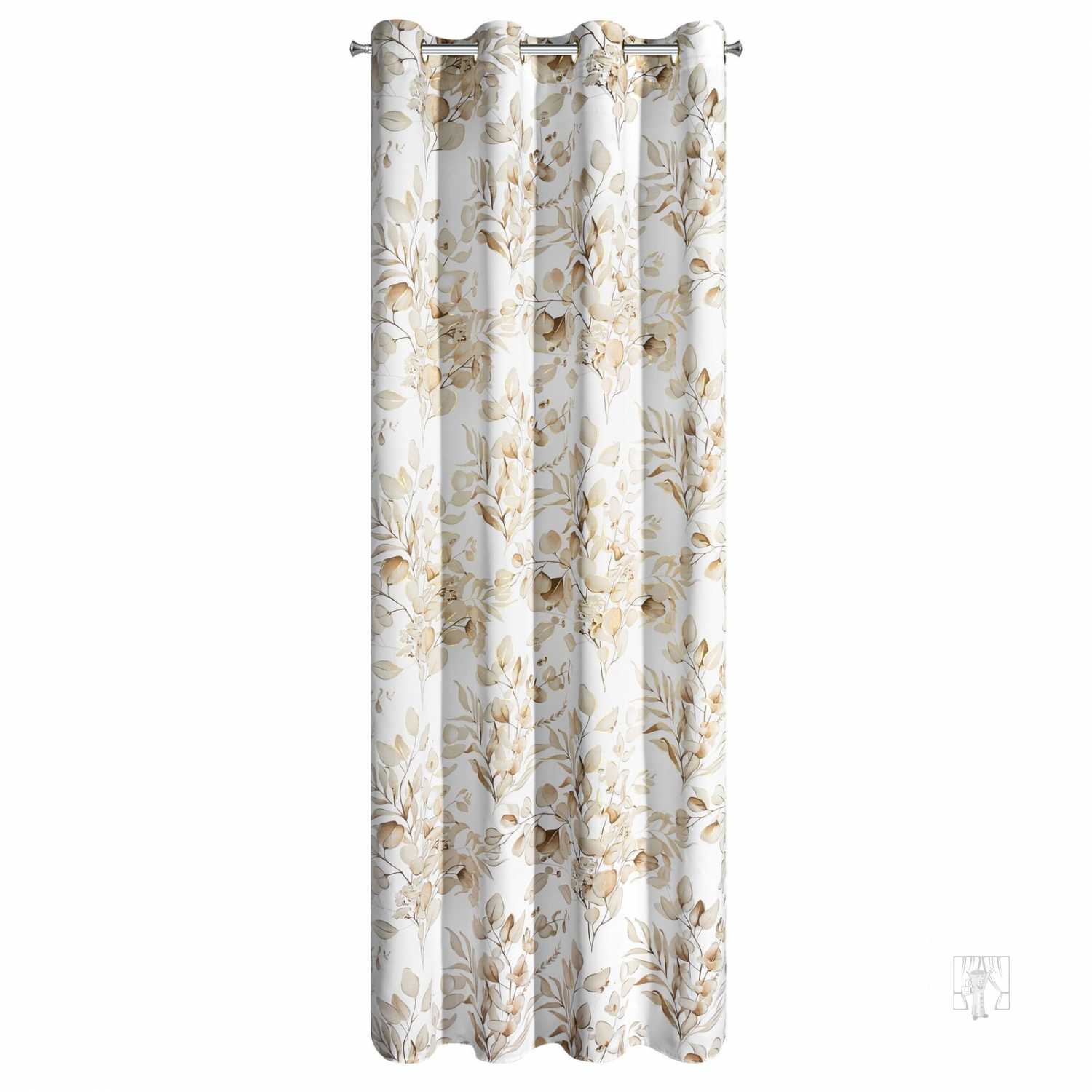 Záves OLENI na krúžkoch 140x250cm béžový/zlatý