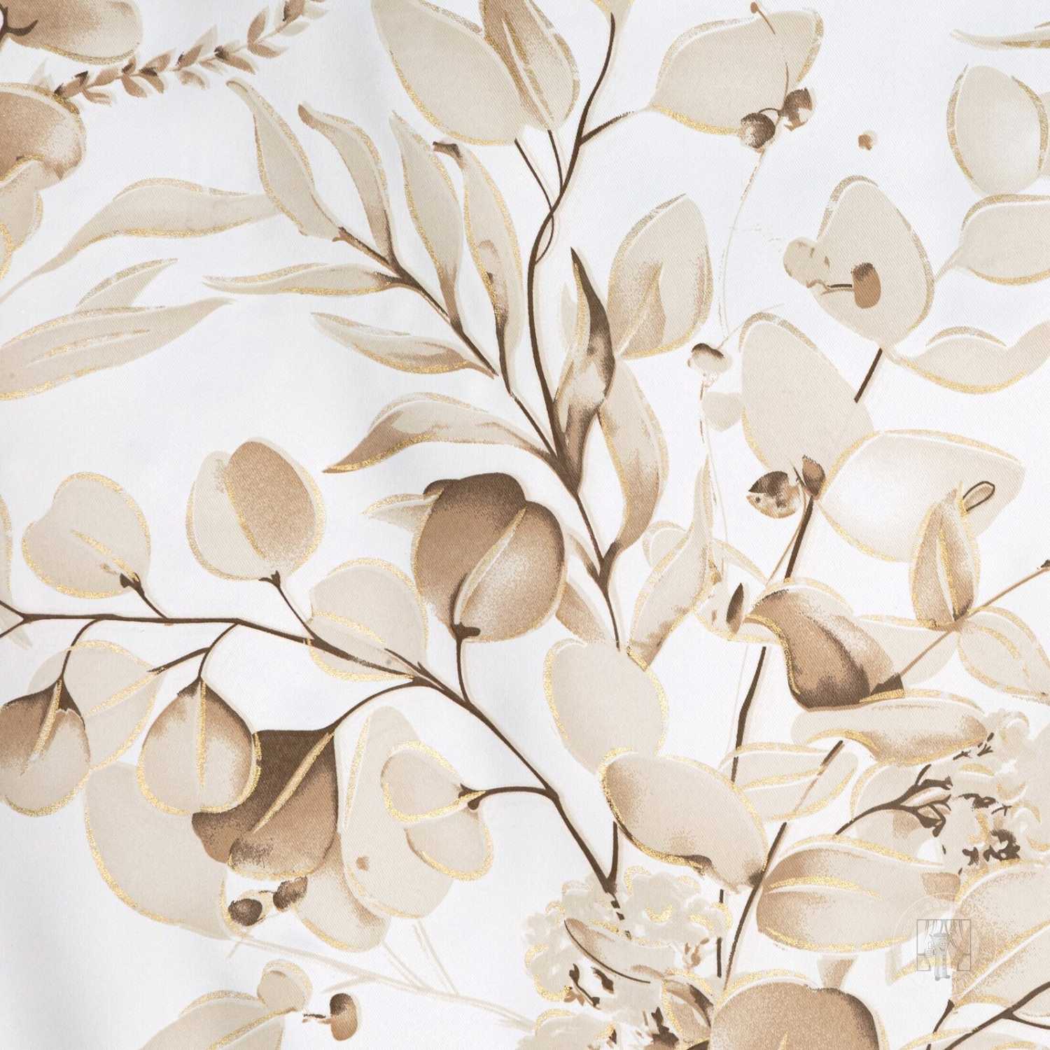 Záves OLENI na krúžkoch 140x250cm béžový/zlatý