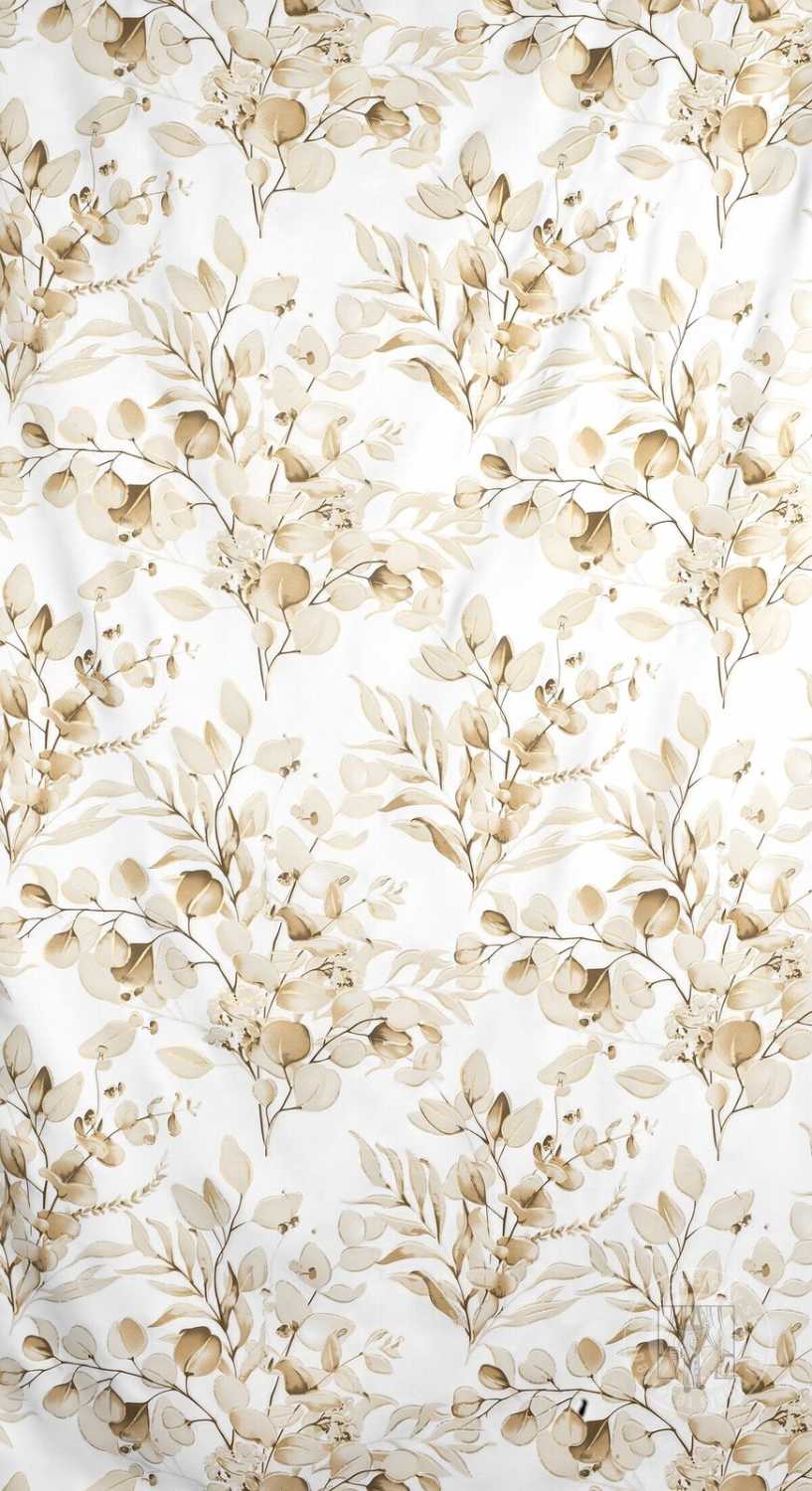 Záves OLENI na krúžkoch 140x250cm béžový/zlatý