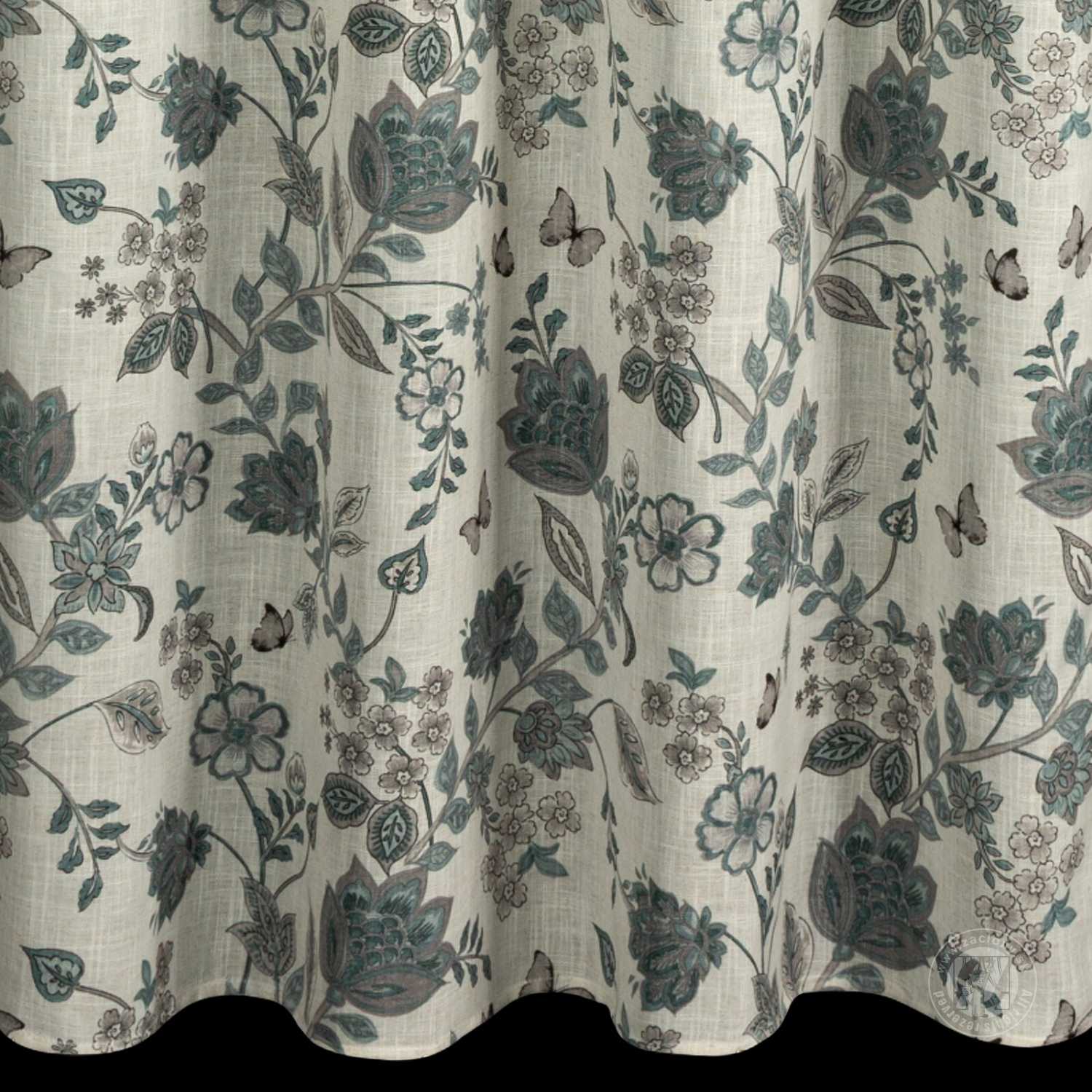 Záves TALI na krúžkoch 140x250cm prírodný/modrý