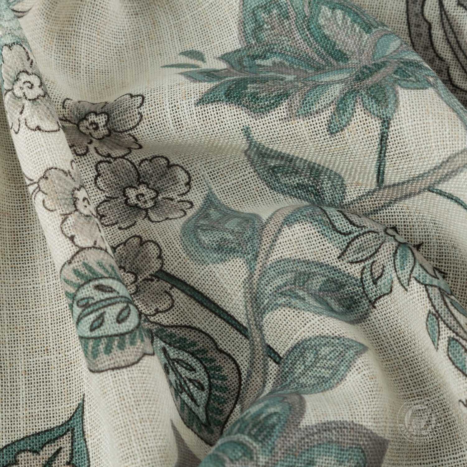 Záves TALI na krúžkoch 140x250cm prírodný/modrý