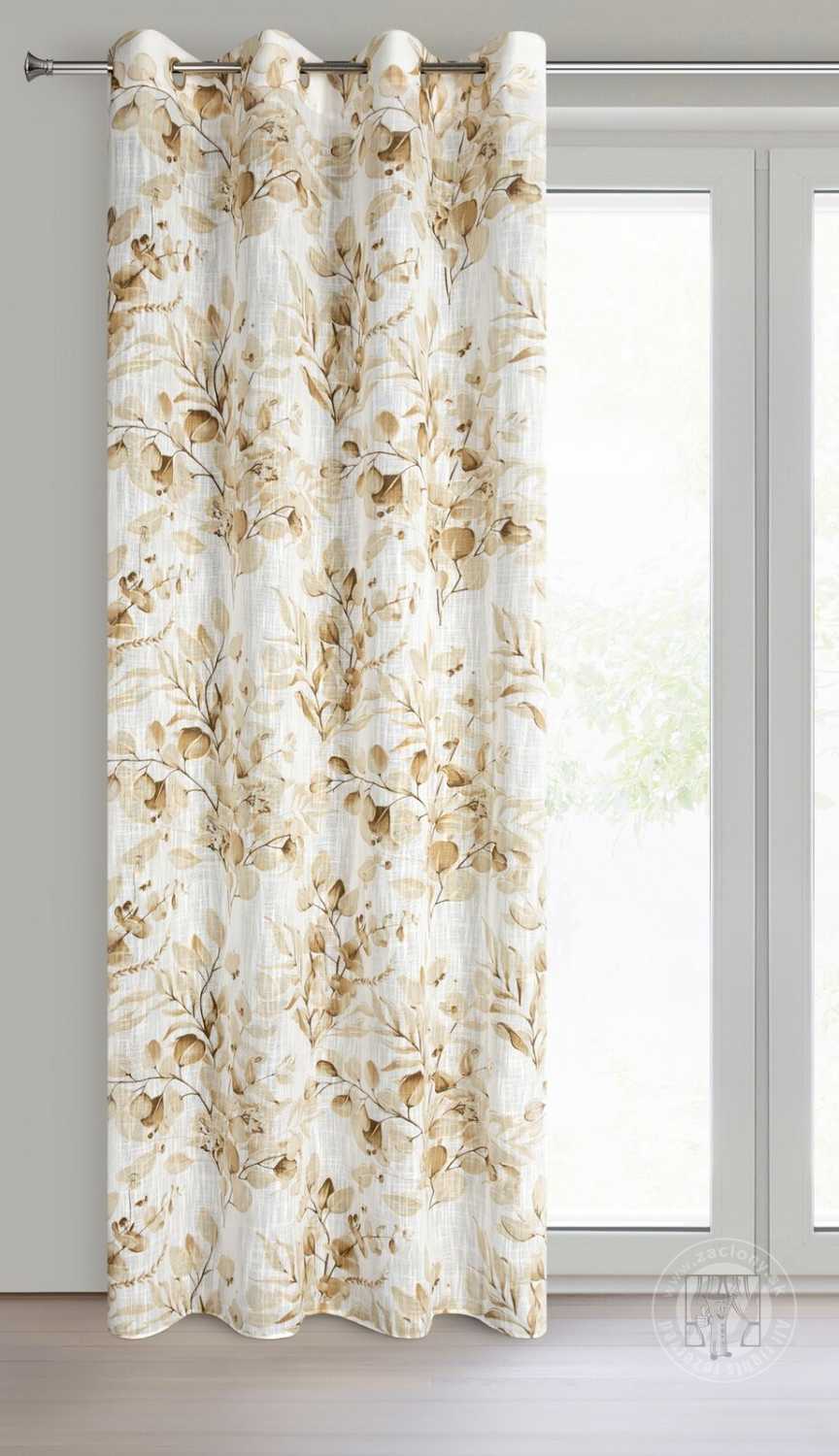 Záves ADENA na krúžkoch 140x250cm béžový/zlatý