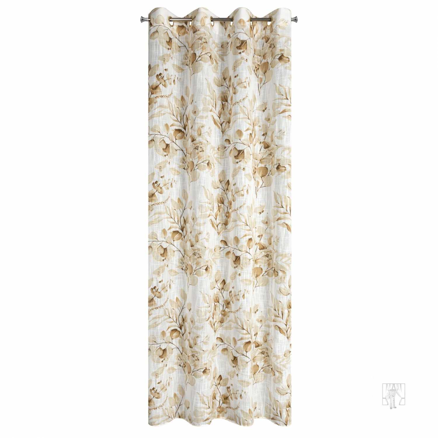 Záves ADENA na krúžkoch 140x250cm béžový/zlatý