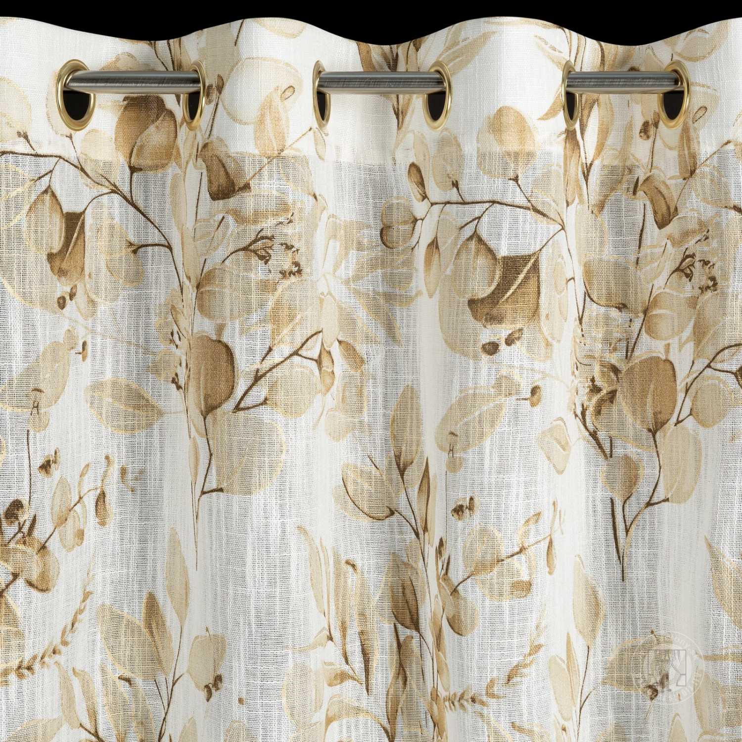 Záves ADENA na krúžkoch 140x250cm béžový/zlatý