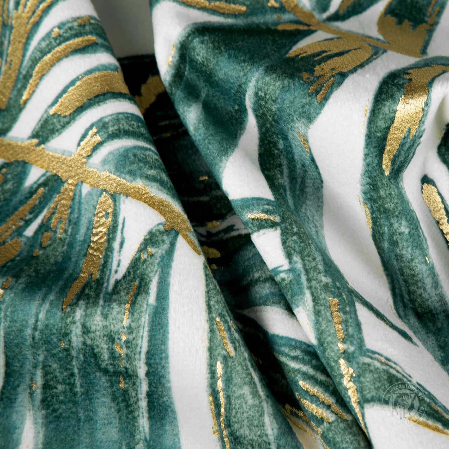 Záves ALENA na krúžkoch 140x250cm biely/zelený