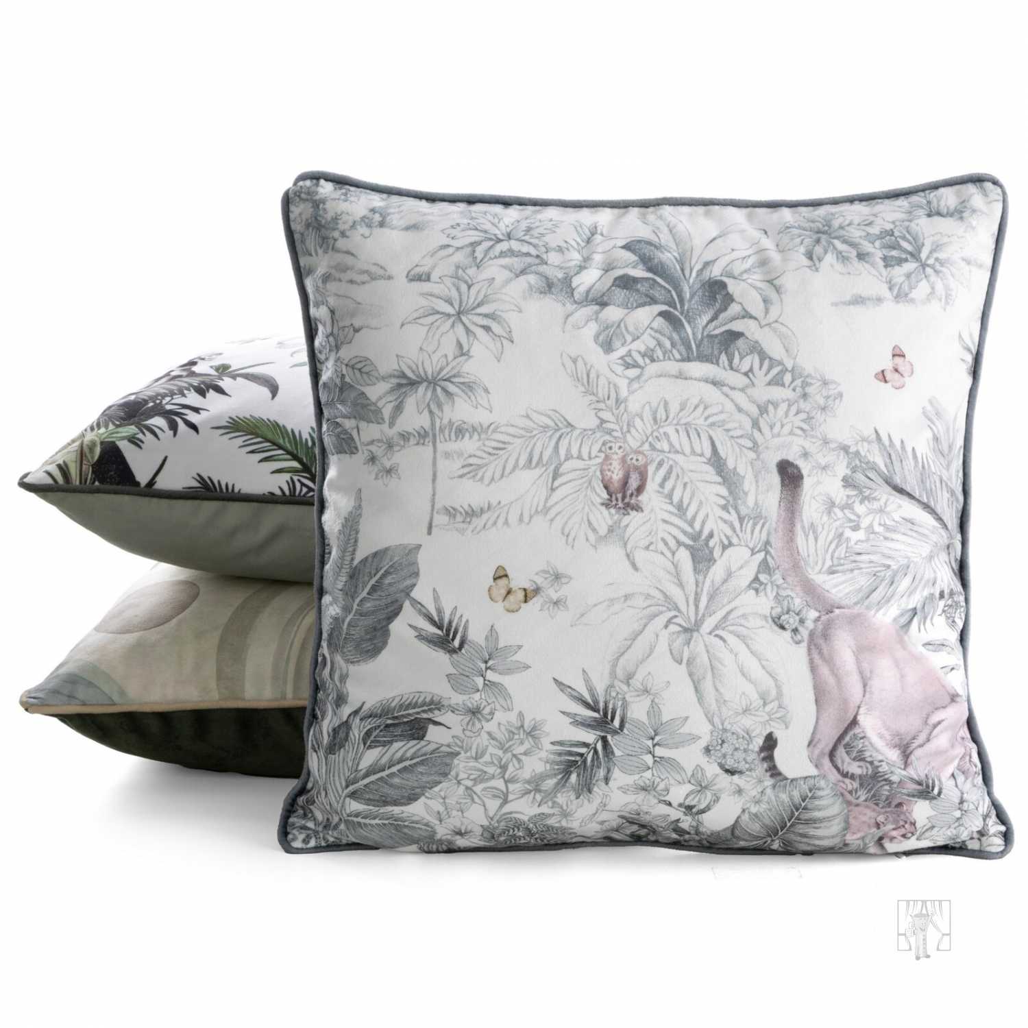  Obliečka na vankúš VELVET 45x45cm biela/sivá