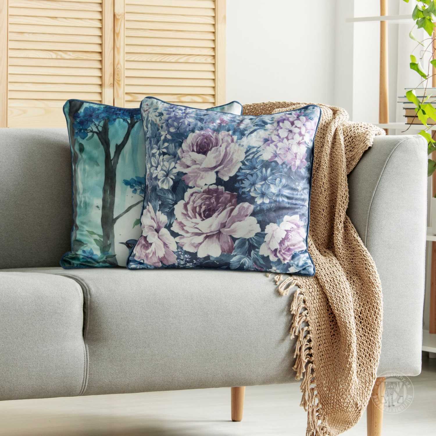 Obliečka na vankúš VELVET 45x45cm modrá/ružová