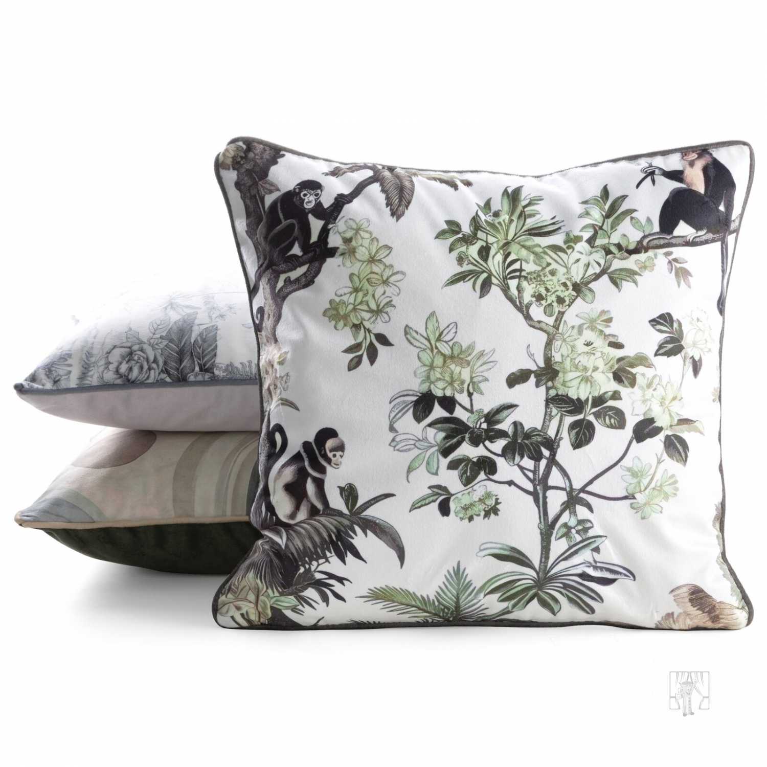 Obliečka na vankúš VELVET 45x45cm biela/zelená