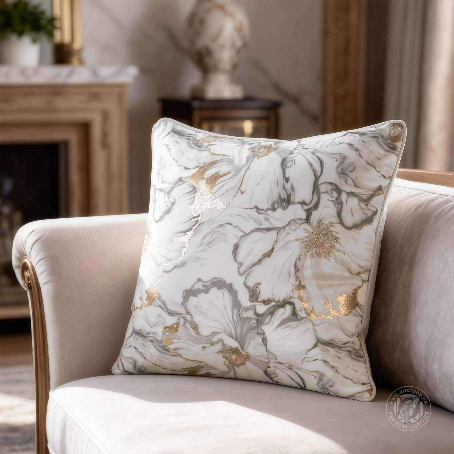 Obliečka na vankúš LISA 45x45cm biela/sivá