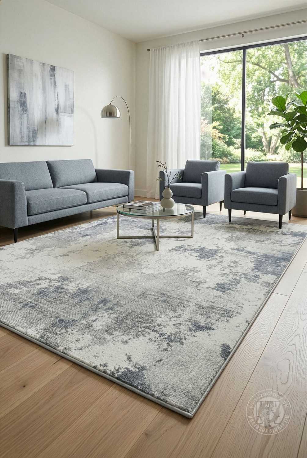 Kusový koberec ANEMON strieborný