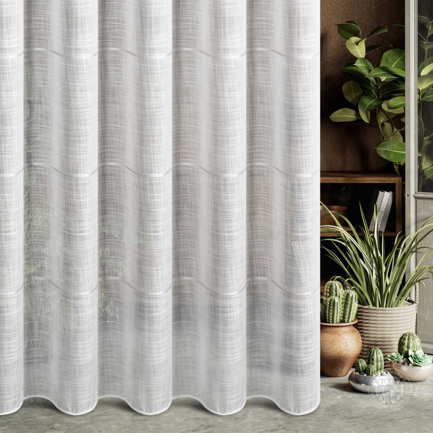 Záclona metráž 29092/ETA biela, 300cm