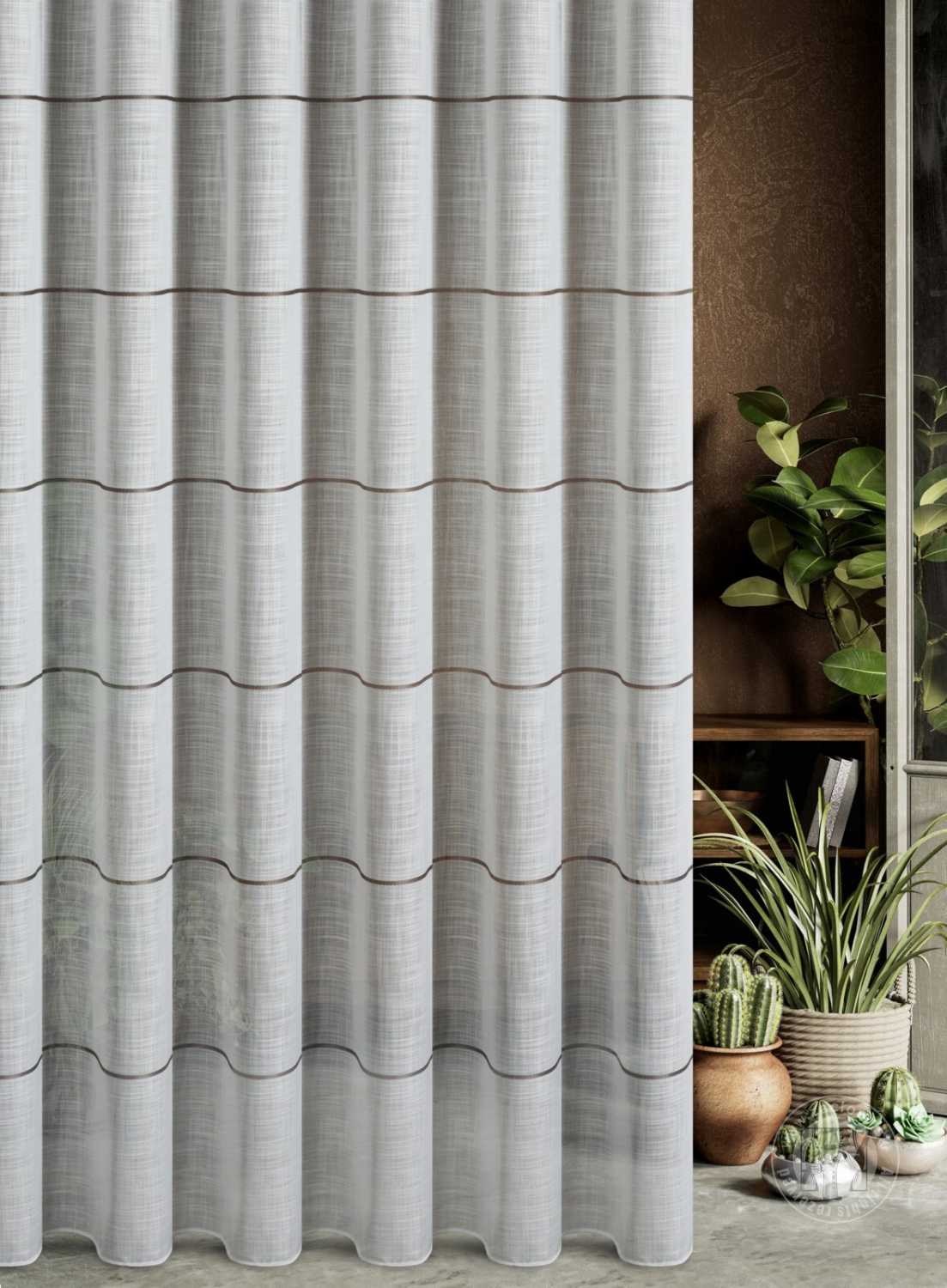 Záclona metráž 29092/ETA biela/popolavá, 300cm