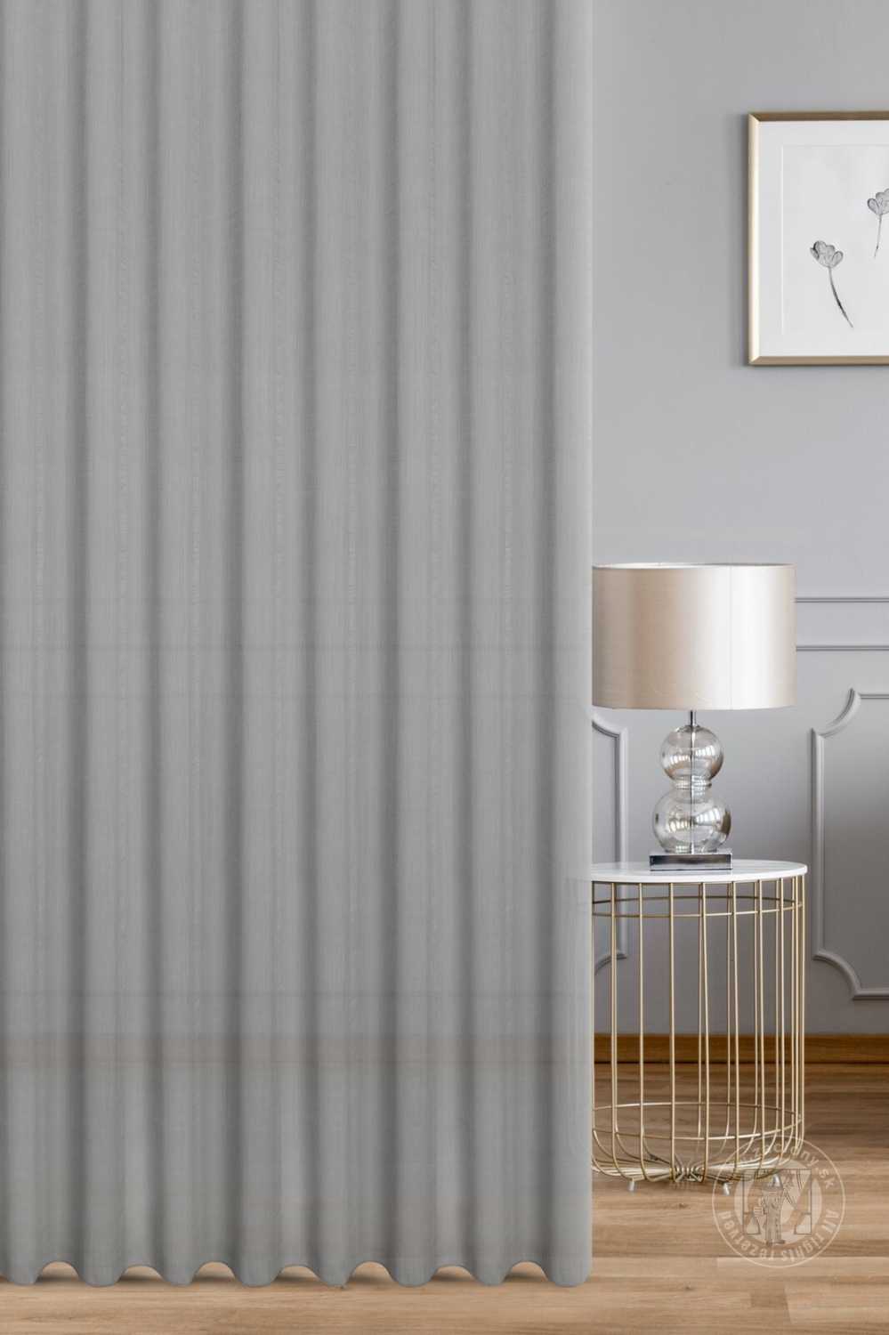 Záclona metráž CLAUDIO/ETA oceľová, 335cm