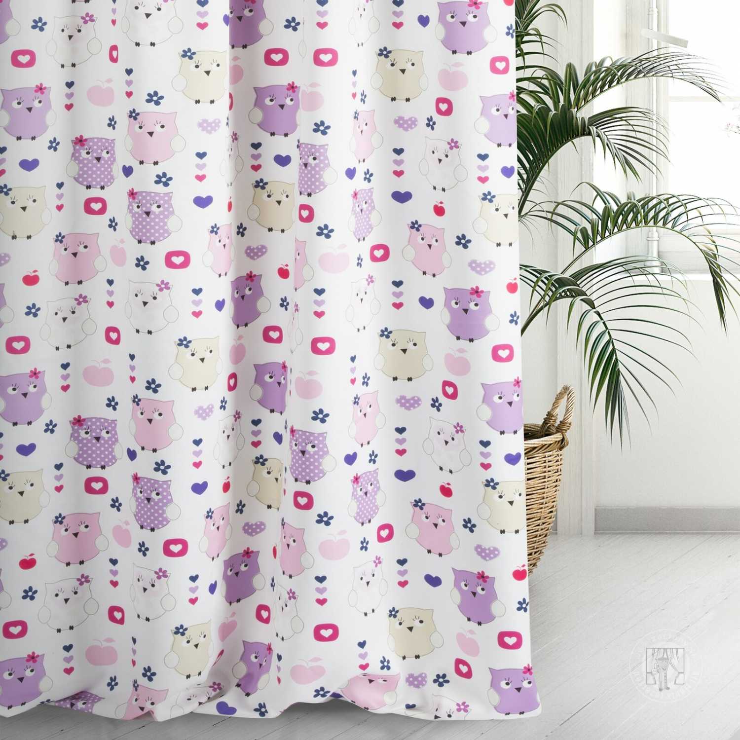 Záves detský 16473 ružový/lila, 145cm