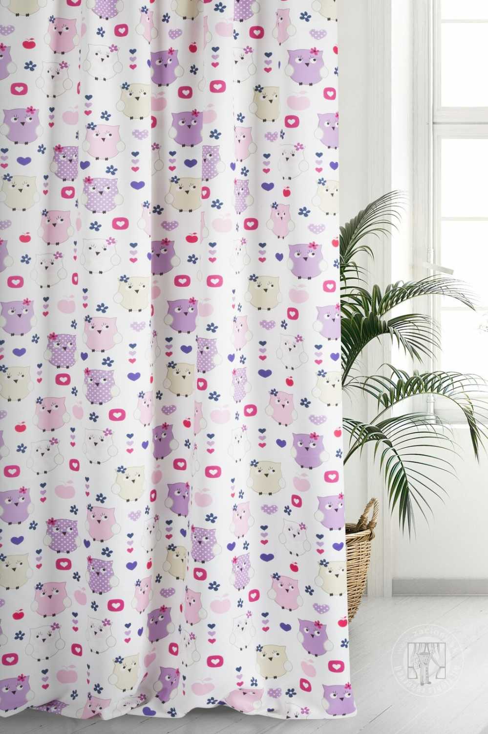 Záves detský 16473 ružový/lila, 145cm