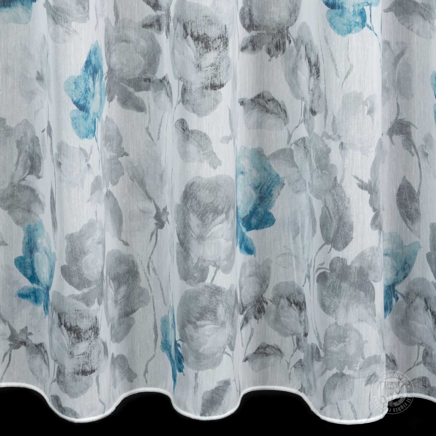 Záclona metráž 53822/BAT biela/modrá, 285cm