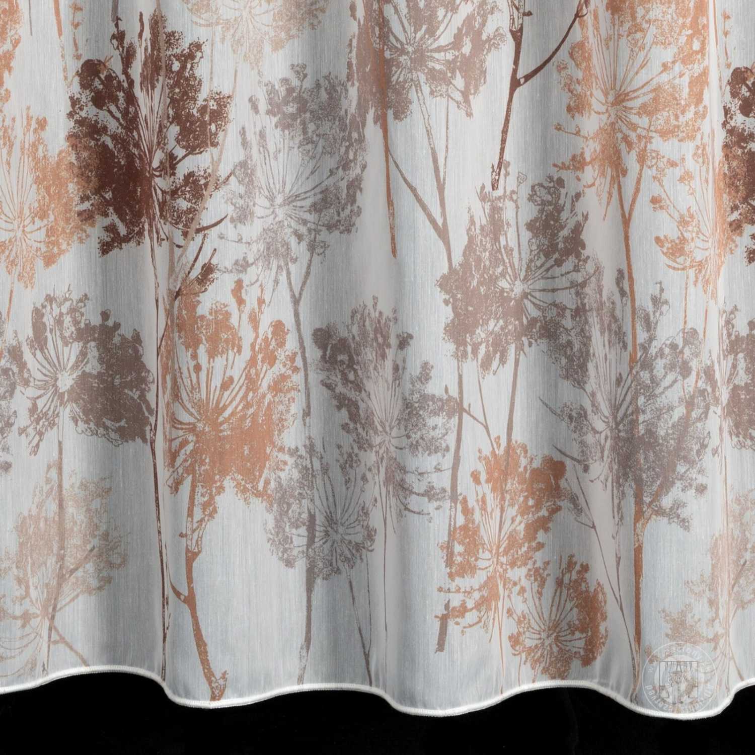 Záclona metráž 53821/BAT biela/hnedá, 285cm