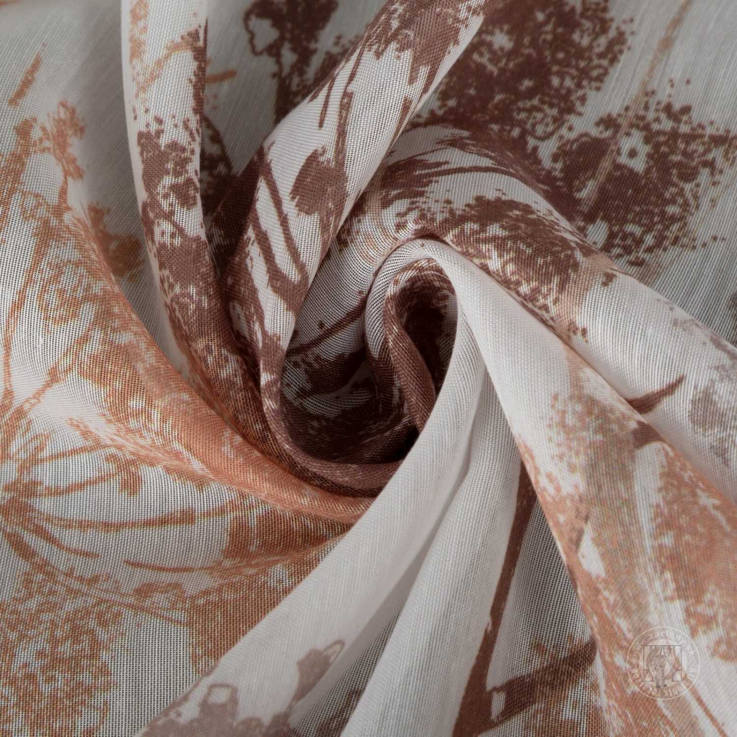 Záclona metráž 53821/BAT biela/hnedá, 285cm