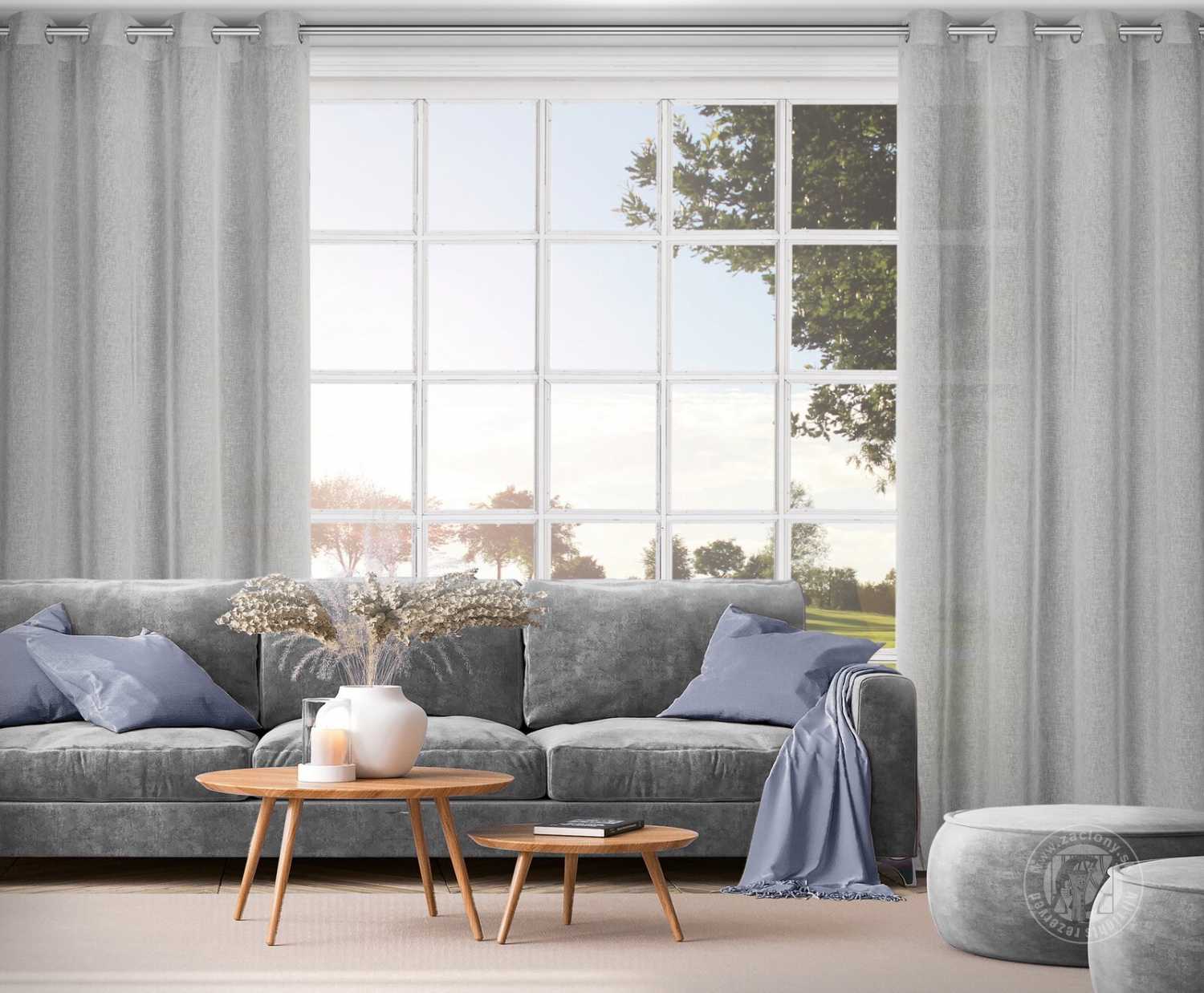 Záves ANGELICA na krúžkoch 140x250cm strieborný