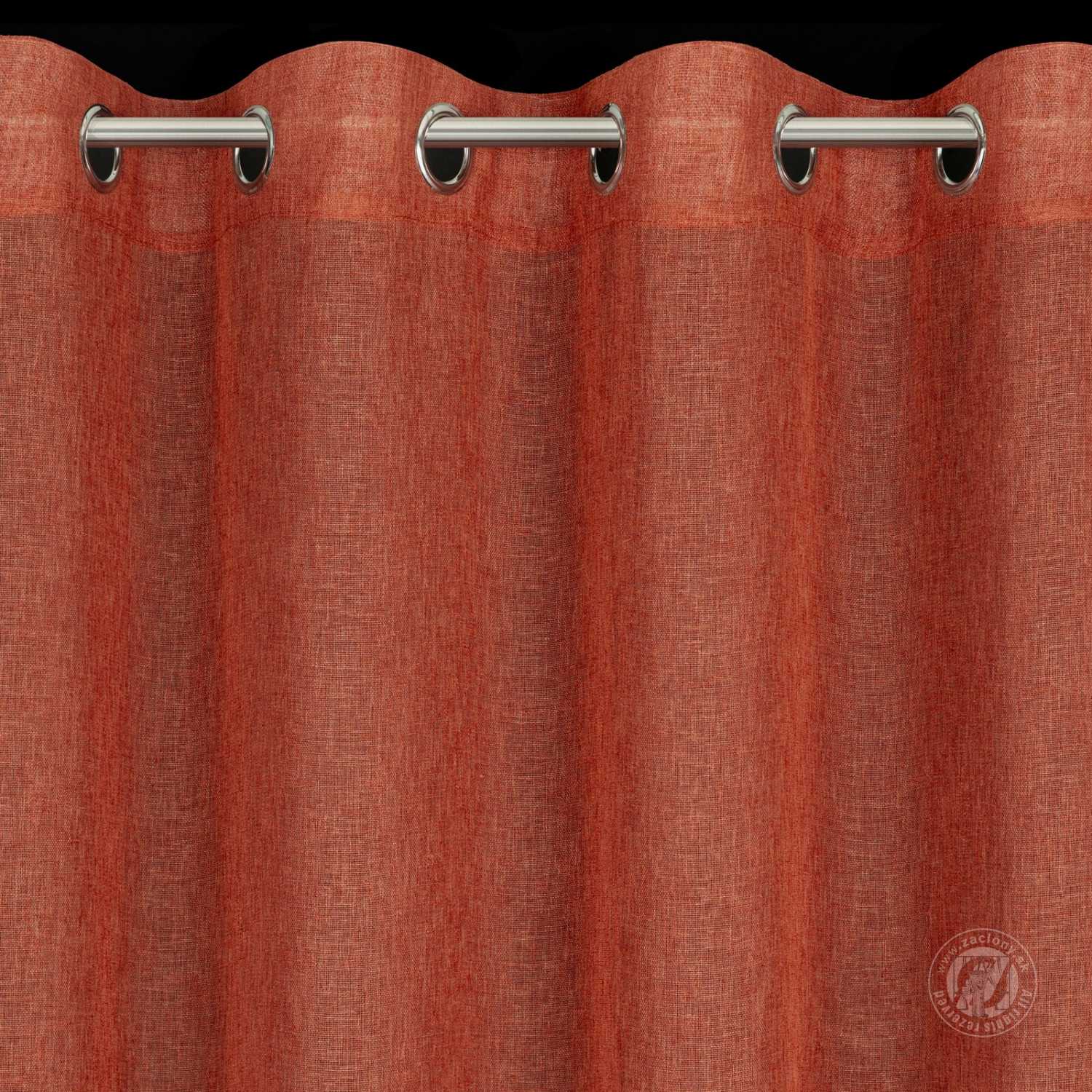 Záves ANGELICA na krúžkoch 140x250cm tehlový