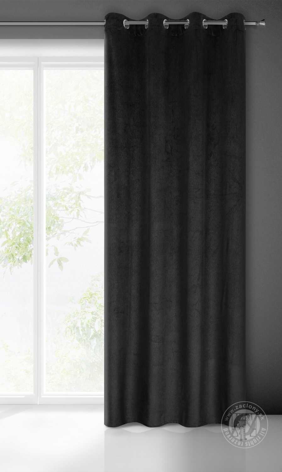 Záves LILI na krúžkoch 140x250cm čierny