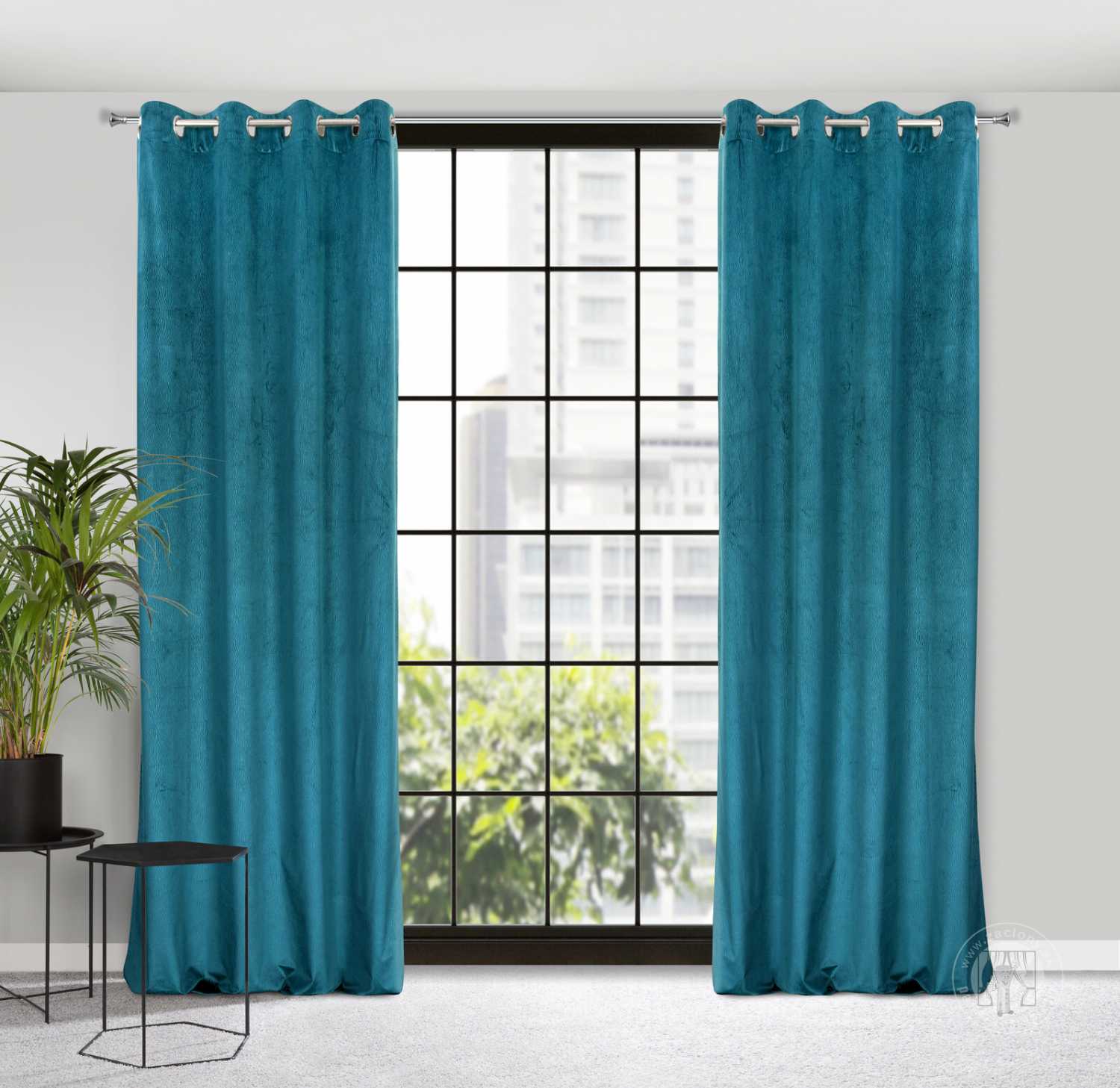 Záves LILI na krúžkoch 140x250cm modrý