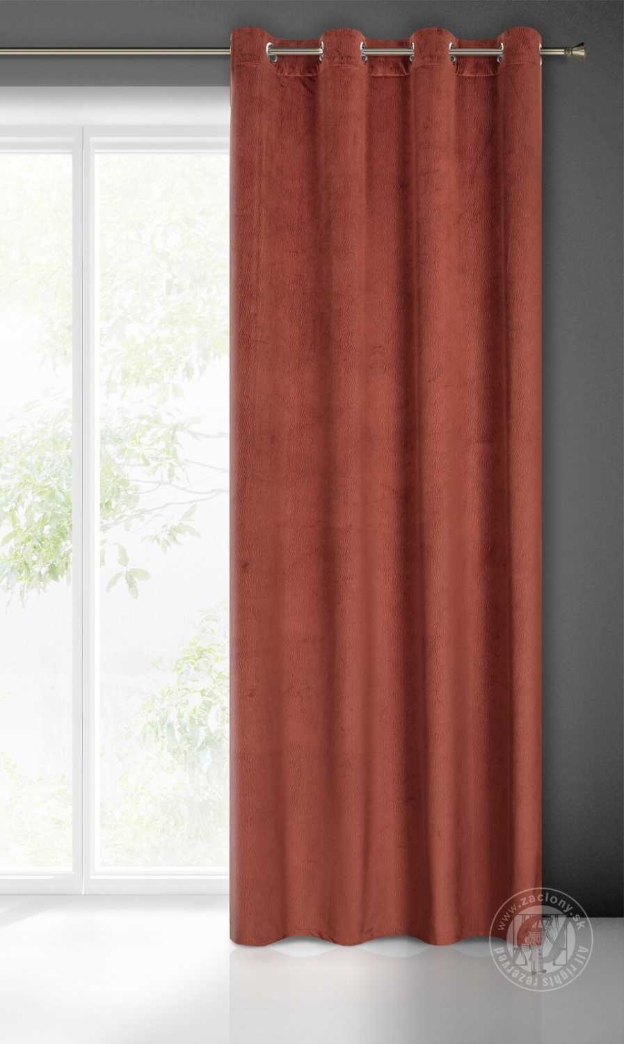 Záves LILI na krúžkoch 140x250cm tehlový