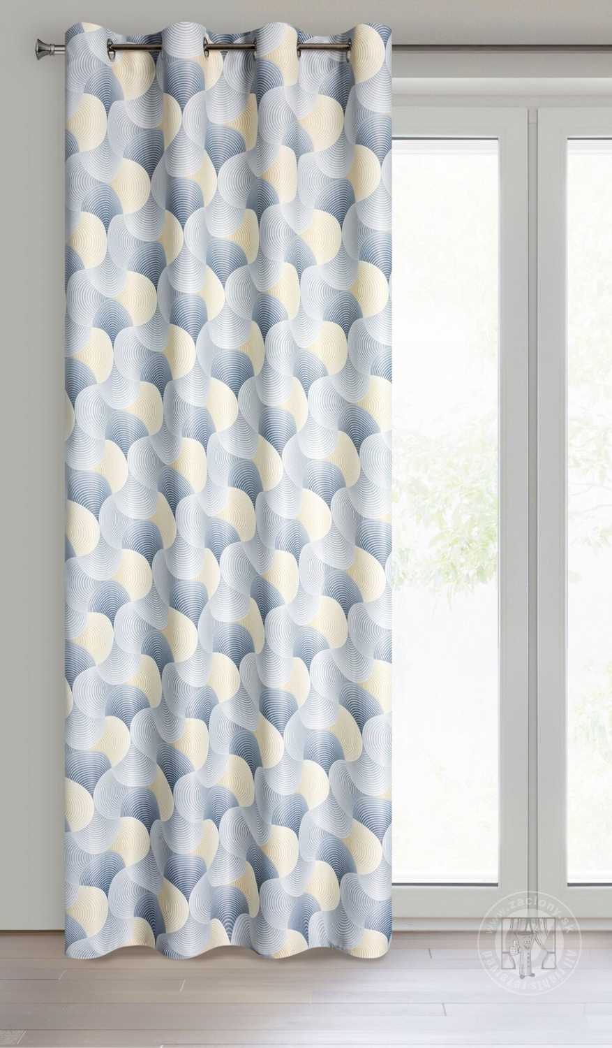 Záves ASETA na krúžkoch 140x250cm sivý/žltý