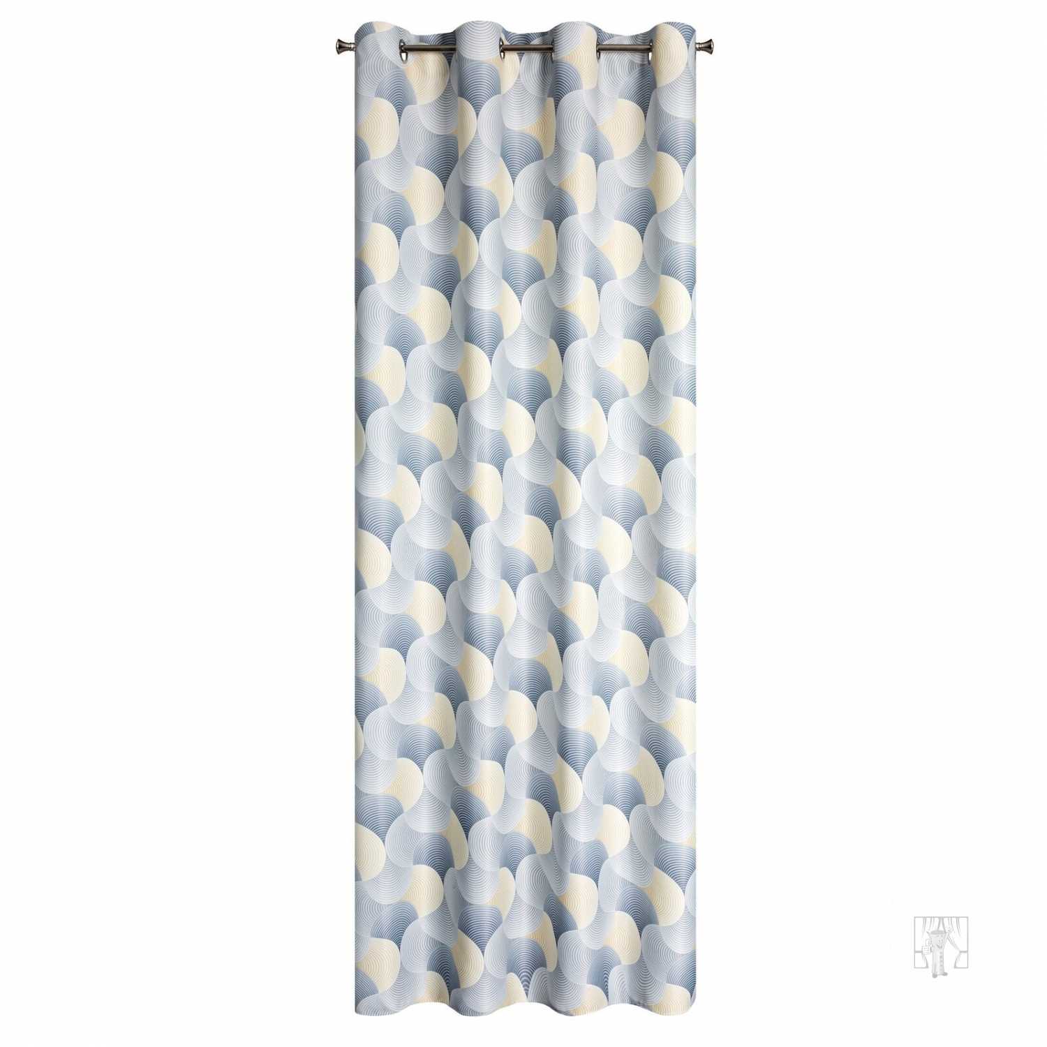Záves ASETA na krúžkoch 140x250cm sivý/žltý