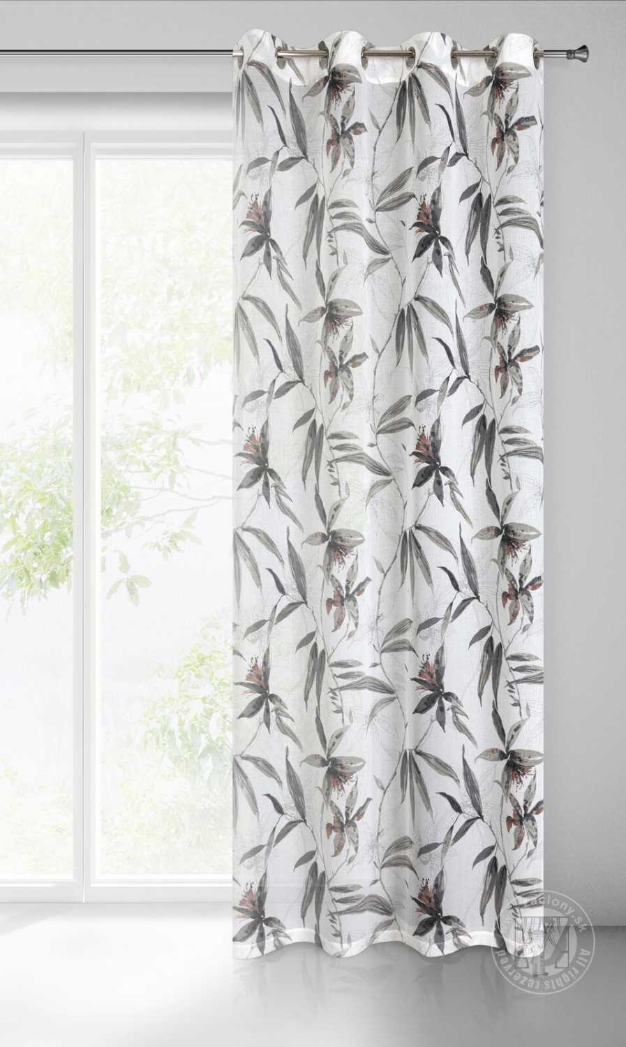 Záclona AIDA na krúžkoch 140x250cm biela/béžová