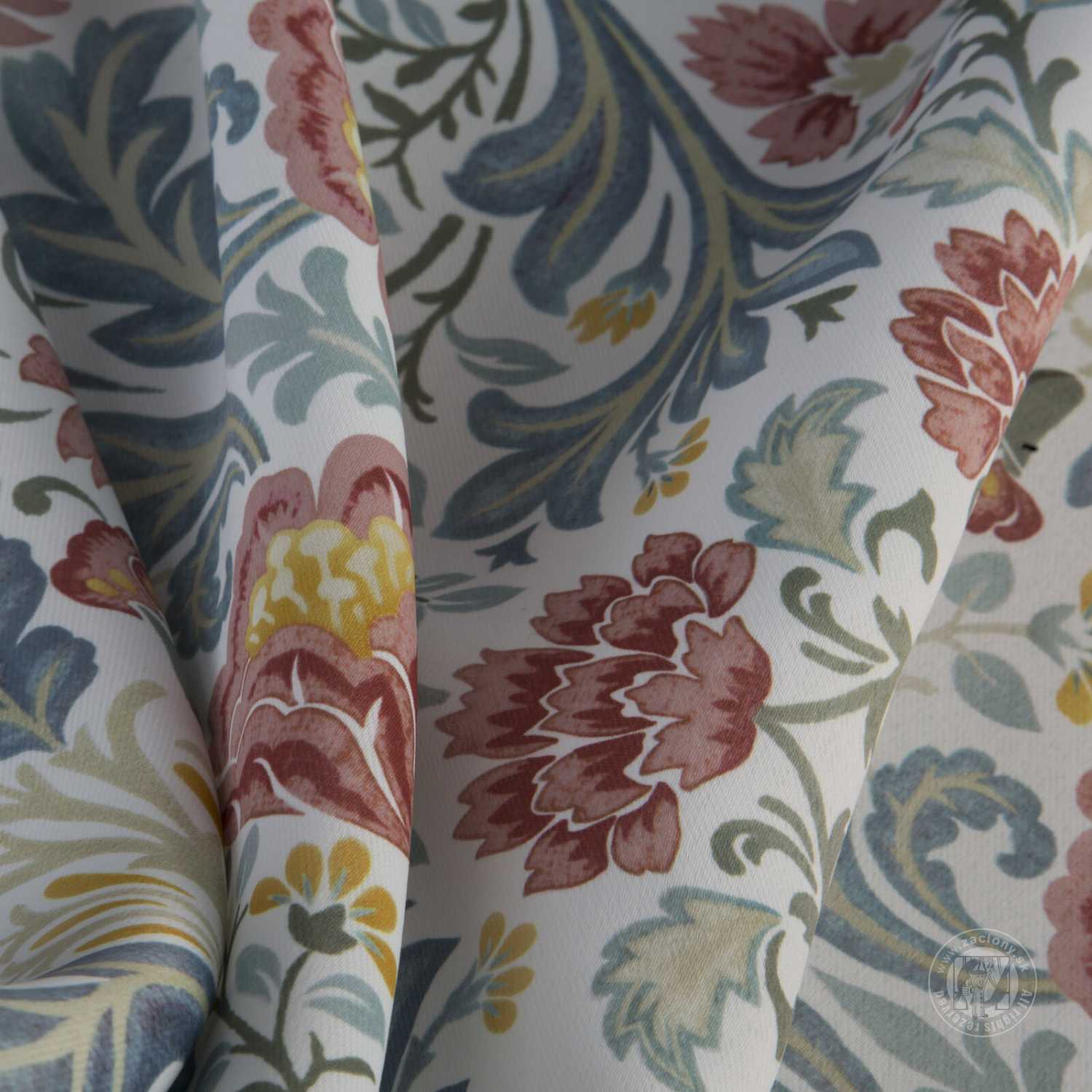 Záves ASHLEY na páske 135x270cm biely/bordový